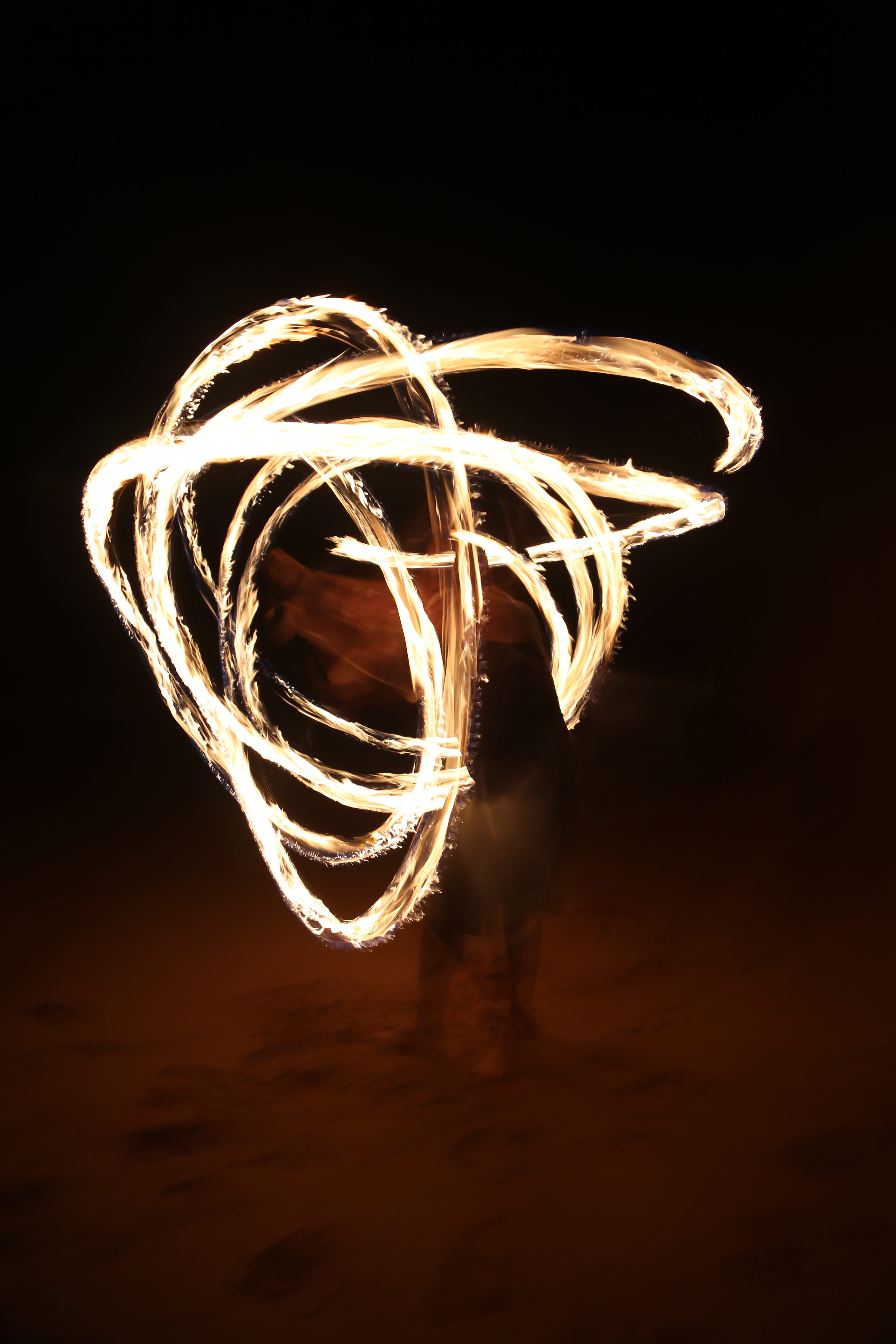 fire, heart shape, lighting, black background, intertwined, man, outdoors, studio shot, poi, nature, creativity, close-up, no people, australia, handsome, Phone HD Wallpaper