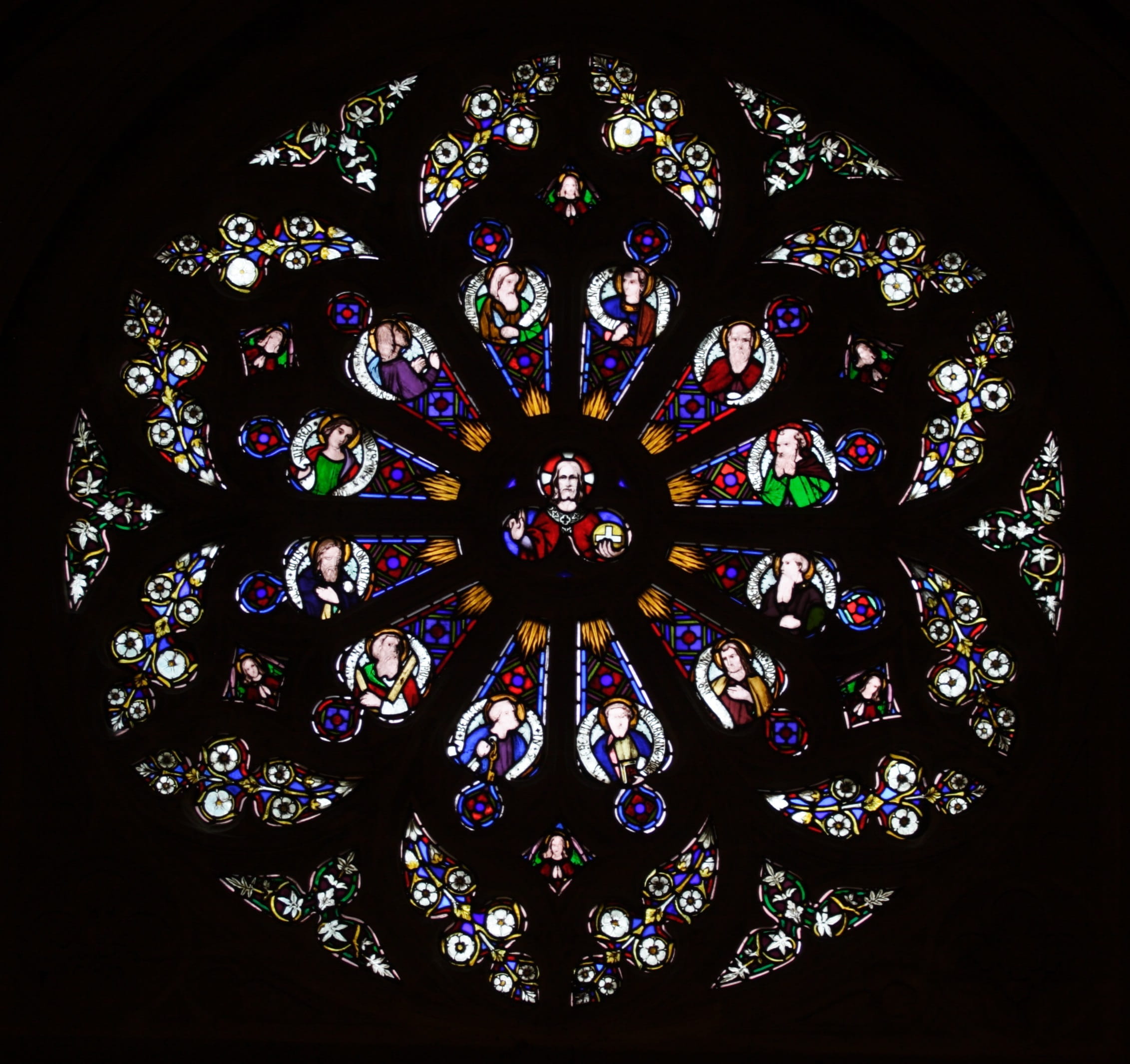 geometric shape, window, studio shot, pattern, glass - material, charlecote, protestant, english, shape, ceiling, round, no people, 1080P, circle, architecture, HD Wallpaper