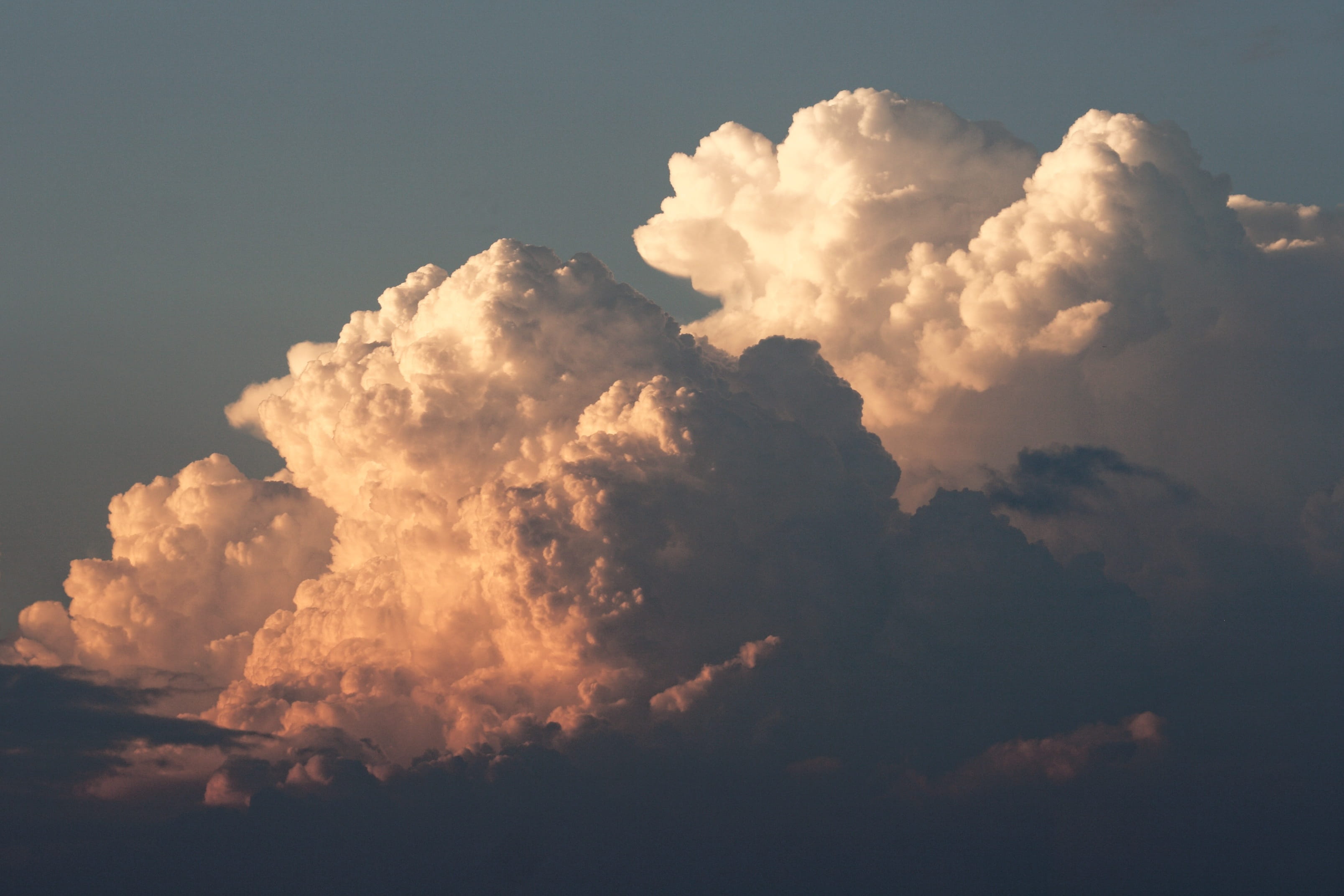 cumulus, fluffy, sunset, tranquil scene, scenics - nature, sky, sunlight, softness, cloudscape, copy space, low angle view, cloud, environment, nature, HD Wallpaper