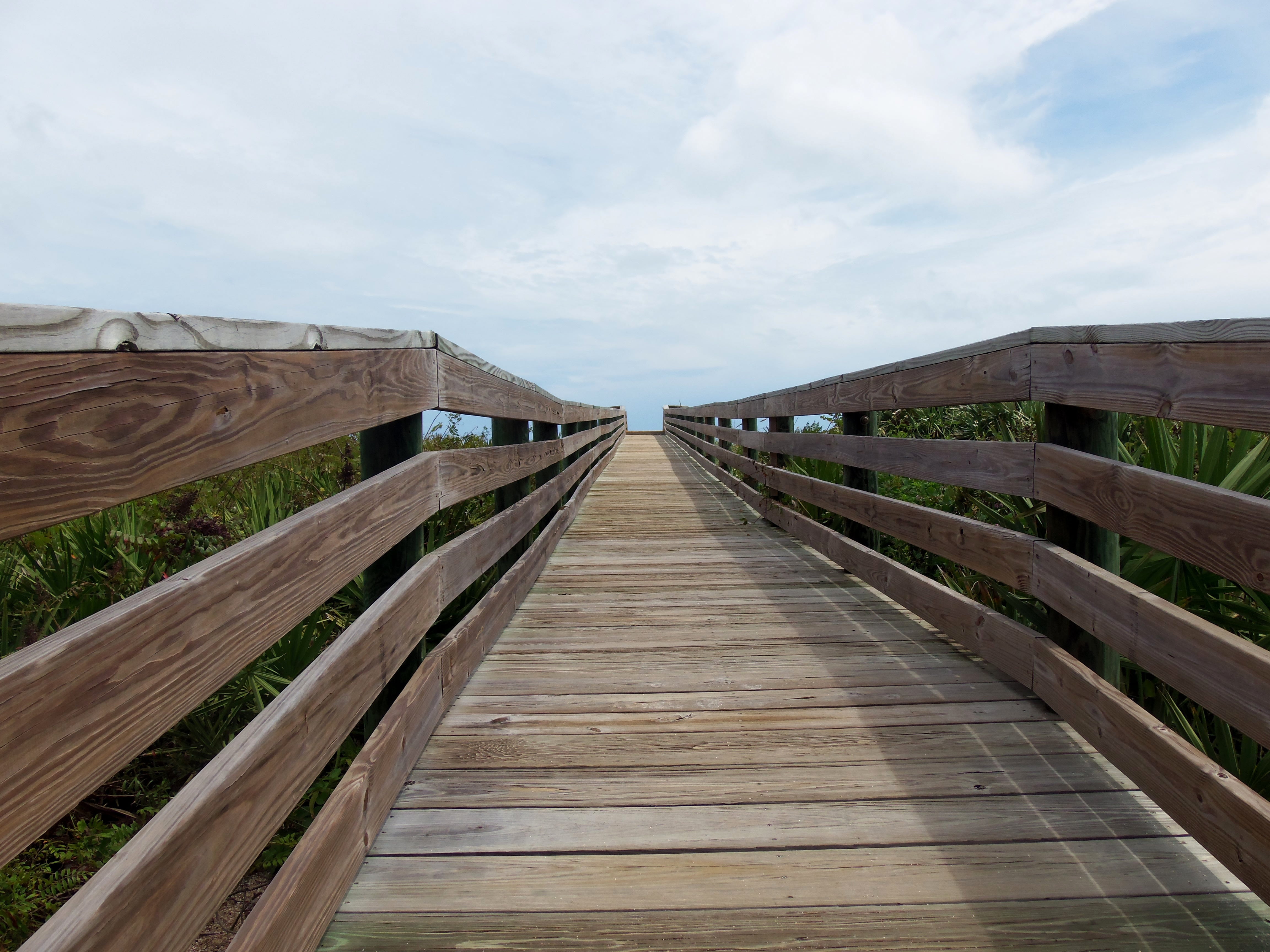nature, path, boardwalk, wooden, connection, land, bridge, 4K, summer, diminishing perspective, landscape, cloud - sky, built structure, outdoors, silence, HD Wallpaper