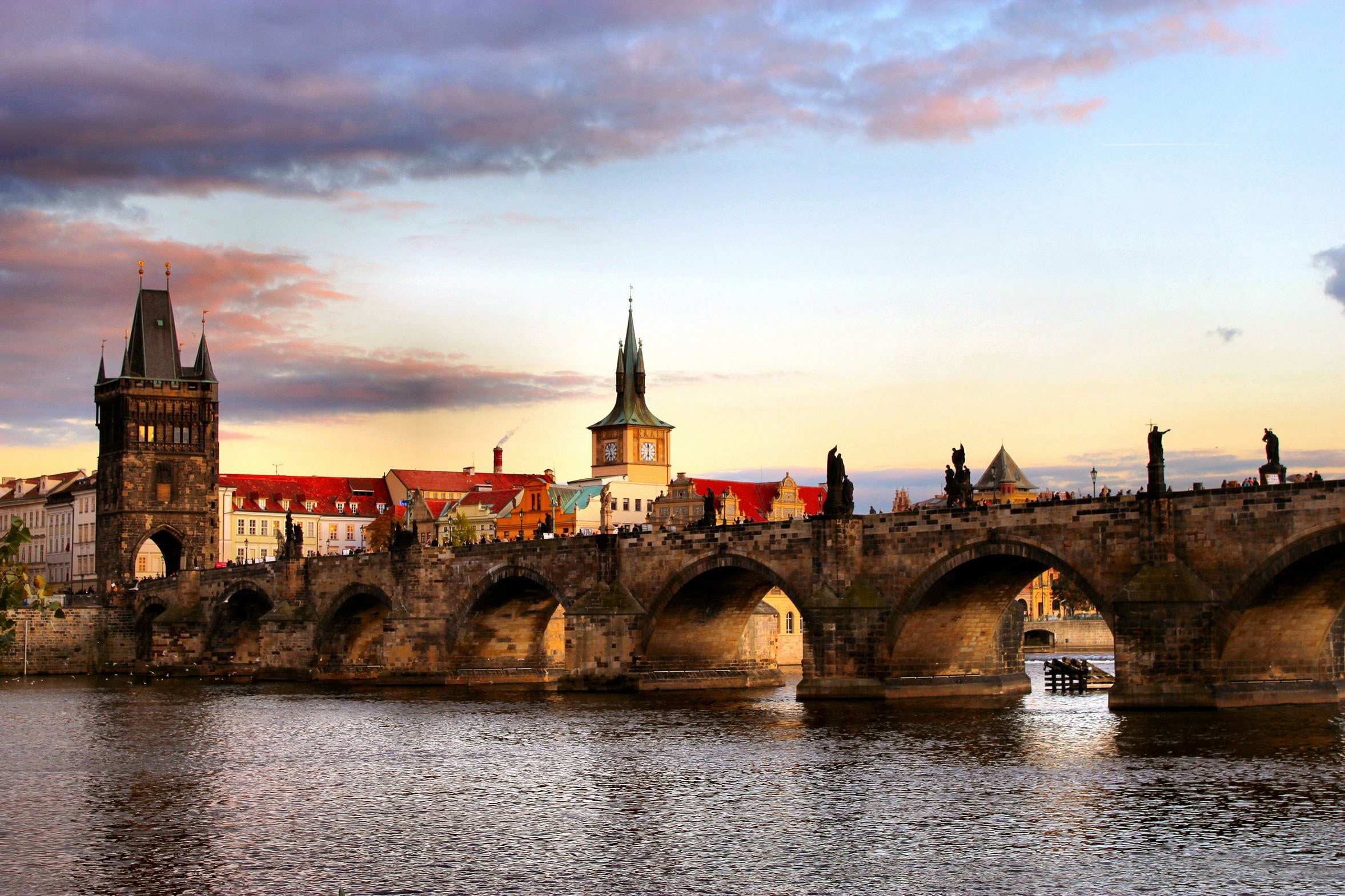 1080P, urban Scene, night, connection, building, nature, Praga, bridge - Man Made Structure, sky, Prague., medieval, tourism, bohemia, cityscape, building Exterior, HD Wallpaper