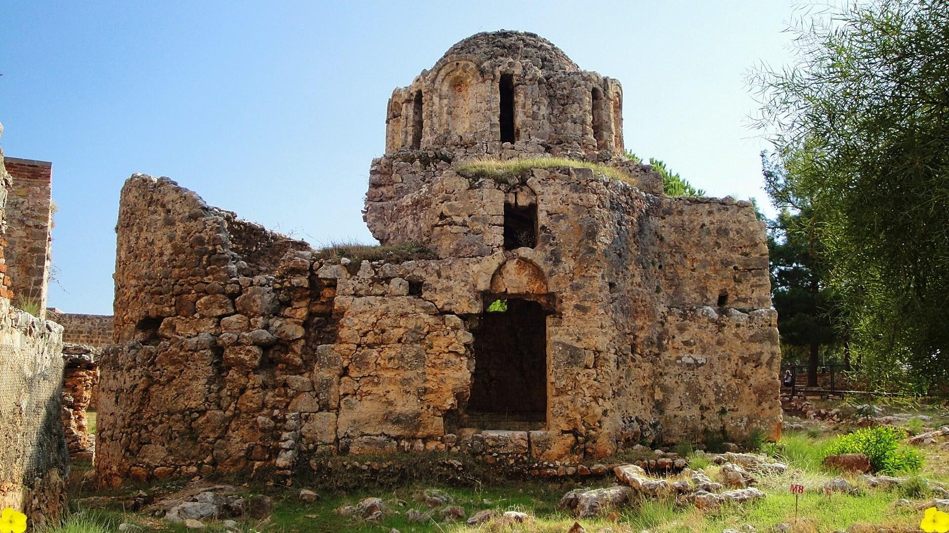 history, roemer, alanya, 1080P, castle, church, HD Wallpaper