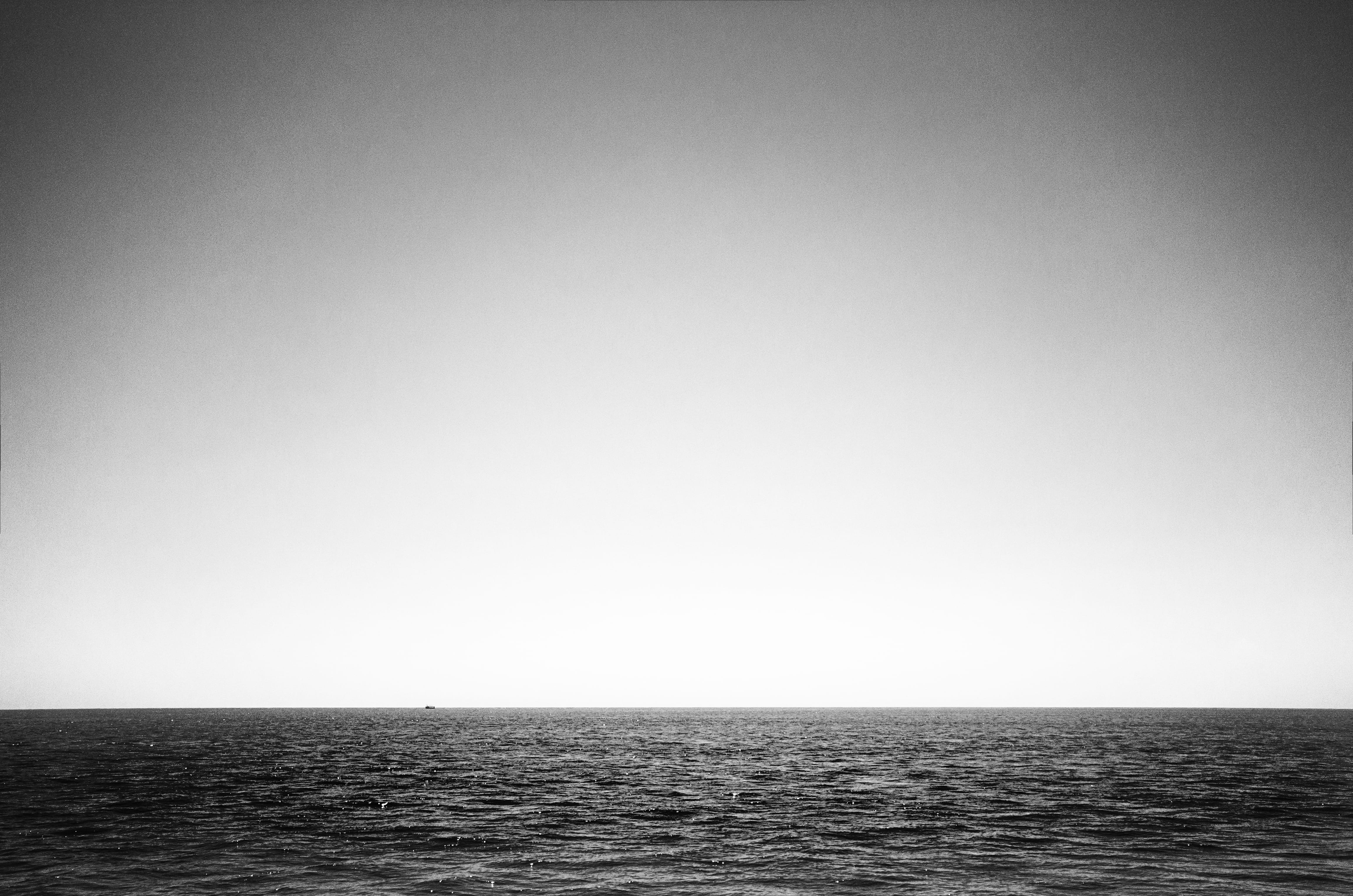 horizon over water, seascape, alanya, bw, vacation, tobiaszils, day, scenics - nature, tranquil scene, quiet, nature, copy space, 4K, backgrounds, sky, HD Wallpaper