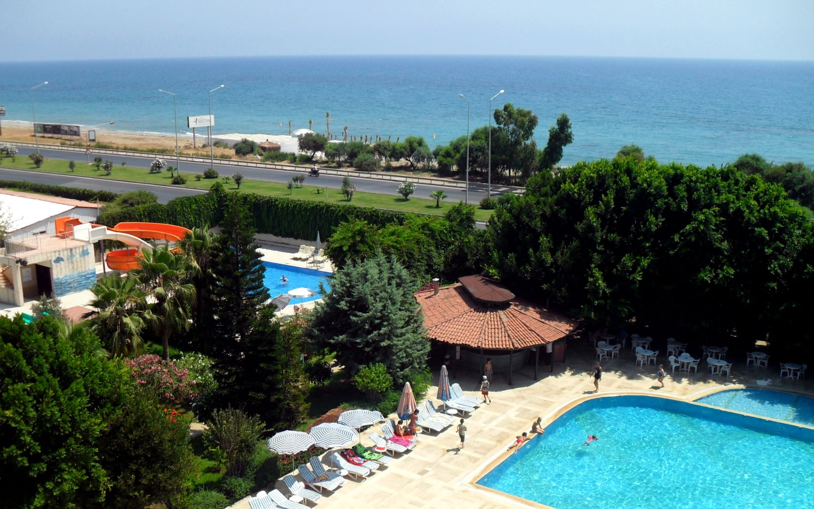 720P, holiday Villa, travel, tree, water, tourist Resort, travel Destinations, turkey, leisure Activity, scenics, villa, high angle view, palm Tree, sea, HD Wallpaper