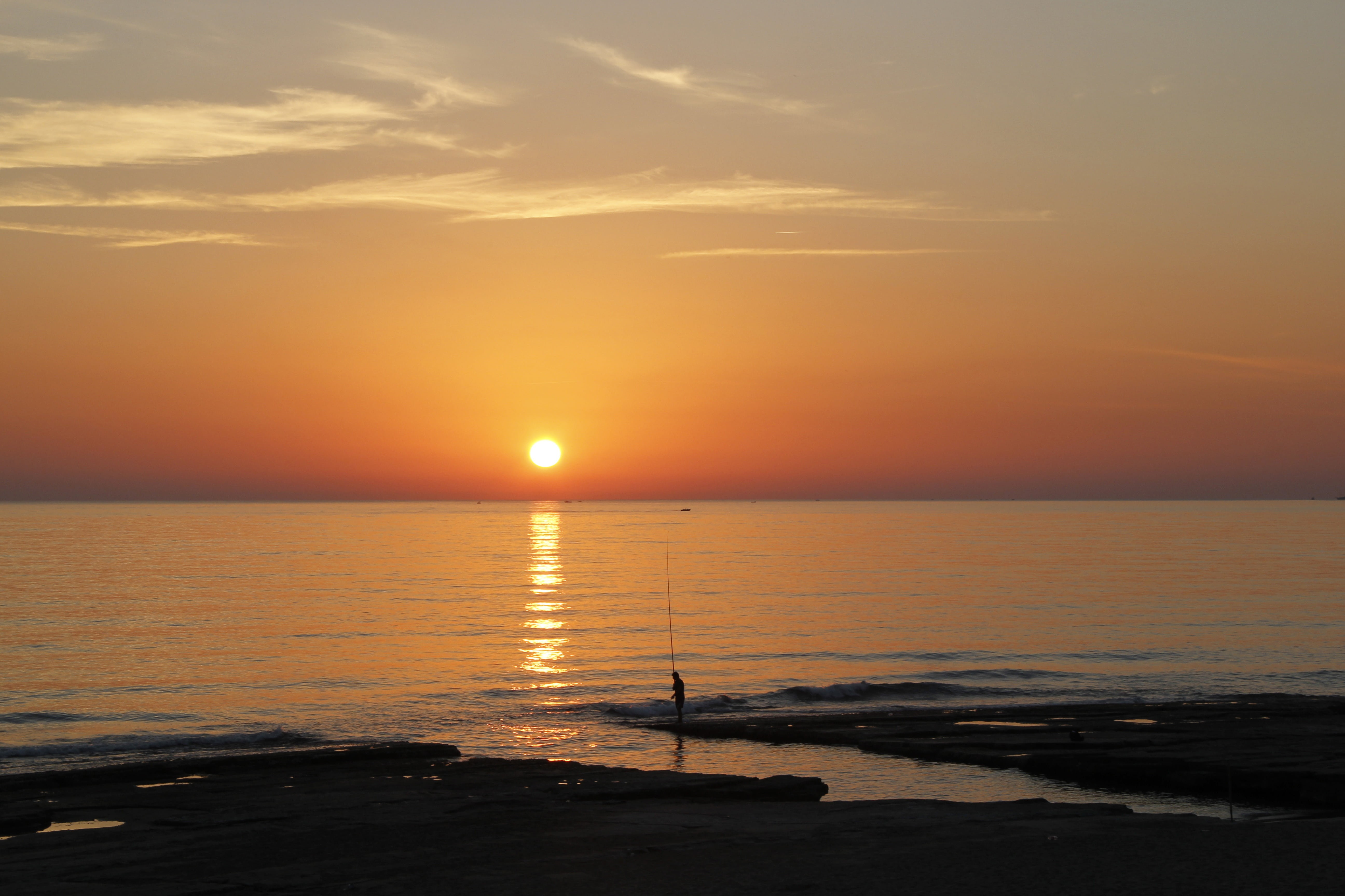 landscape, scenics - nature, turkey, sunlight, horizon, tranquility, no people, reflection, 5K, antalya, orange color, tranquil scene, marine, sun, horizon over water, HD Wallpaper