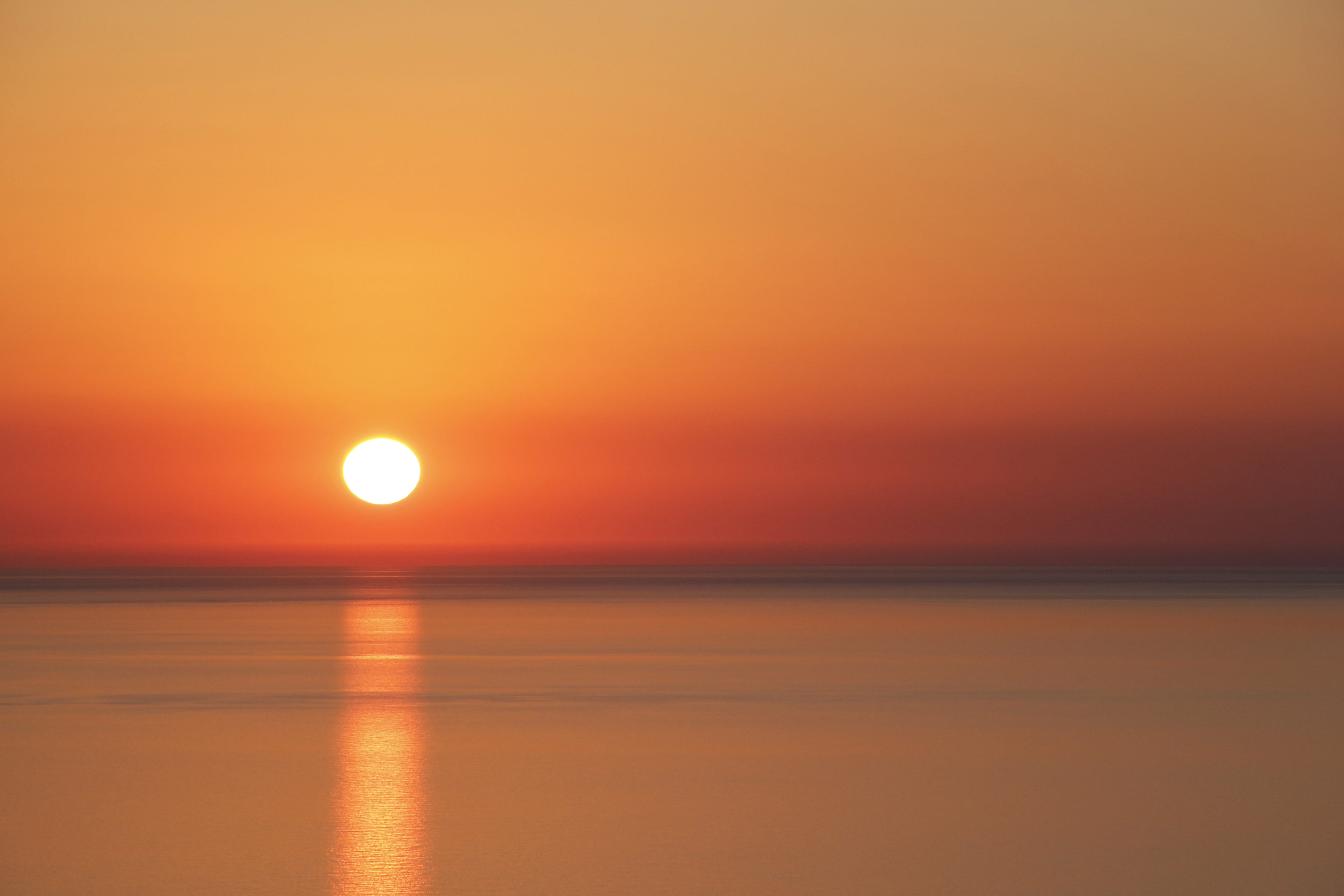 outdoors, beach, solar, horizon, yellow, no people, sunset, sun, scenics - nature, orange, landscape, marine, copy space, alanya, 5K, tranquil scene, nature turkey, HD Wallpaper