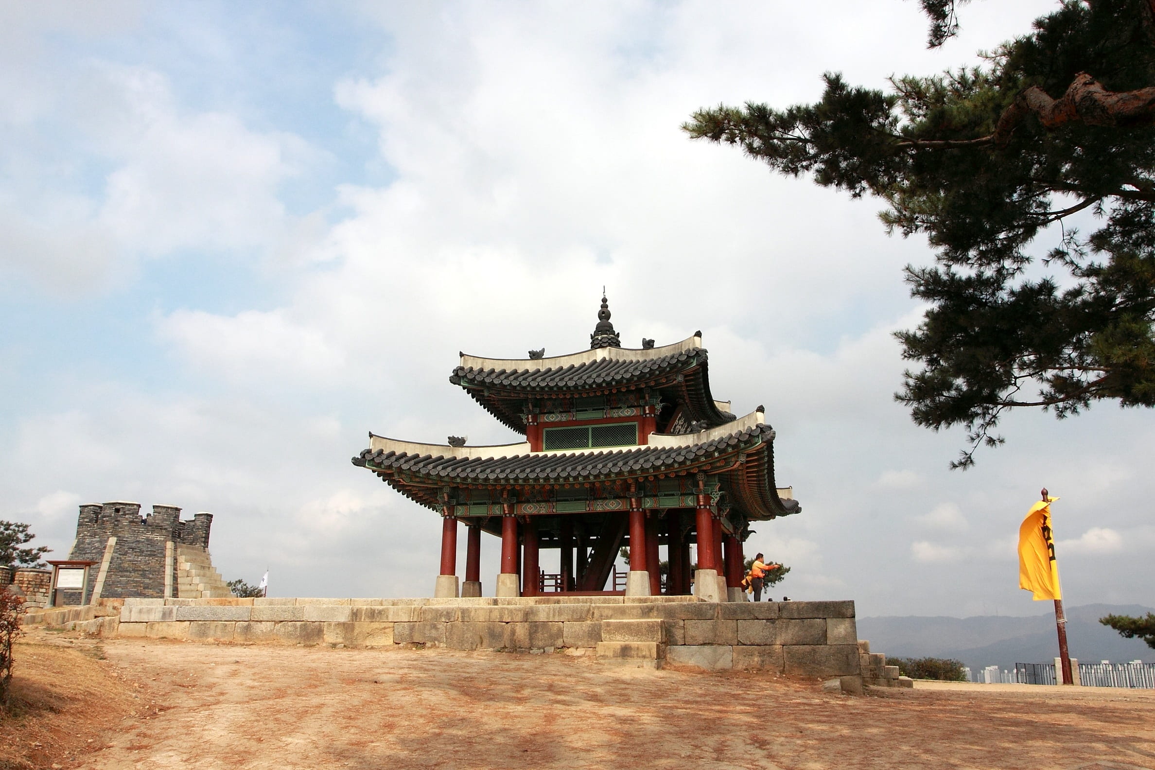 castle, history, plant, ancient, travel destinations, cloud - sky, ancient civilization, mars, outdoors, day, suwon, autumn, building exterior, world cultural heritage, HD Wallpaper