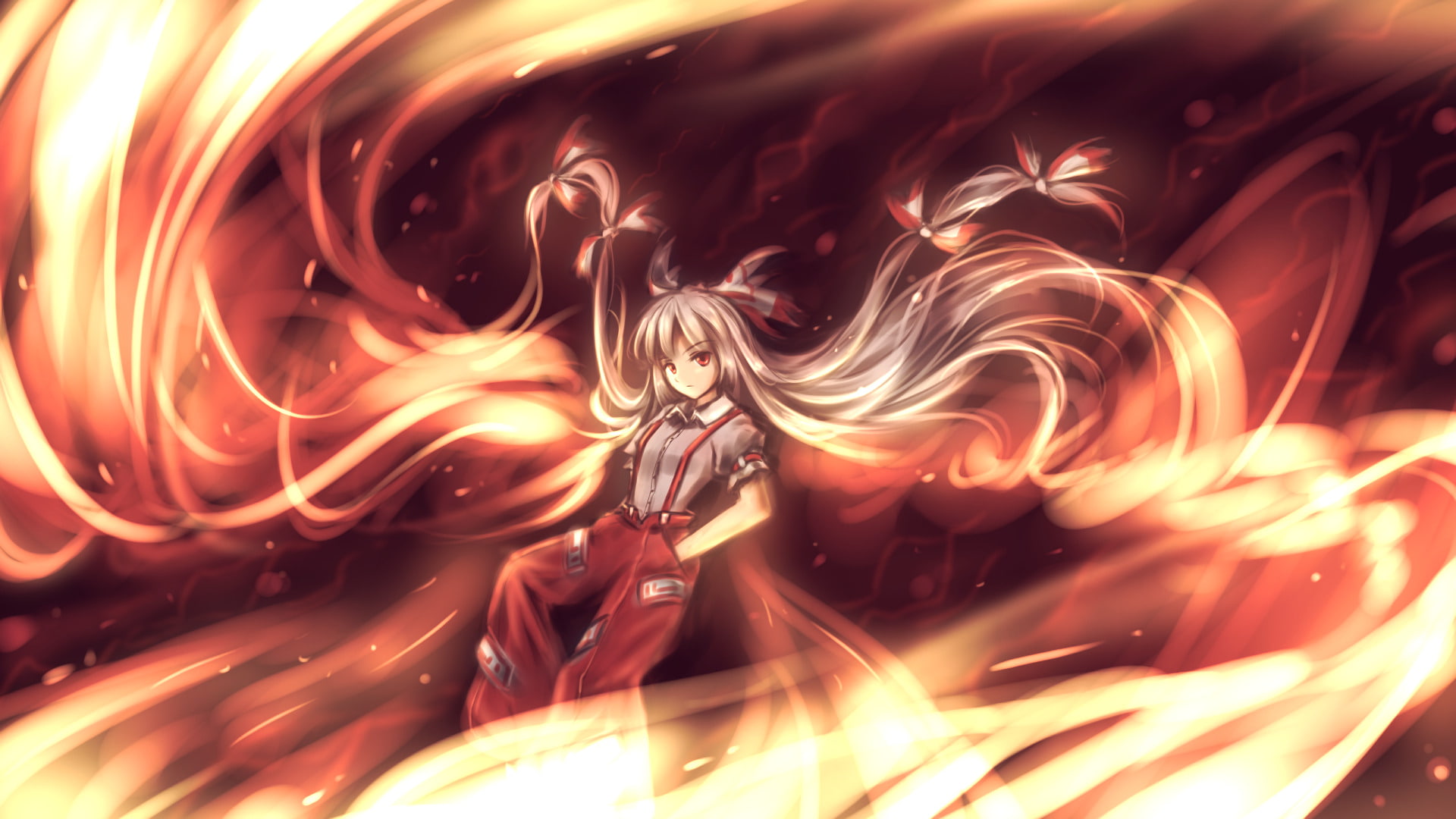 1080P, Fujiwara no Mokou, Anime, Touhou, HD Wallpaper