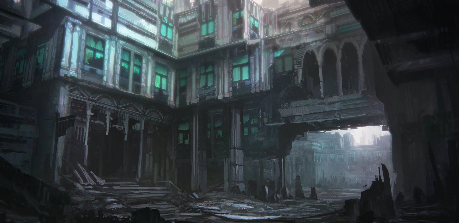 no people, decline, low angle view, building exterior, run-down, bad condition, built structure, 1080P, deterioration, history, Ruin, Sci Fi, obsolete, HD Wallpaper