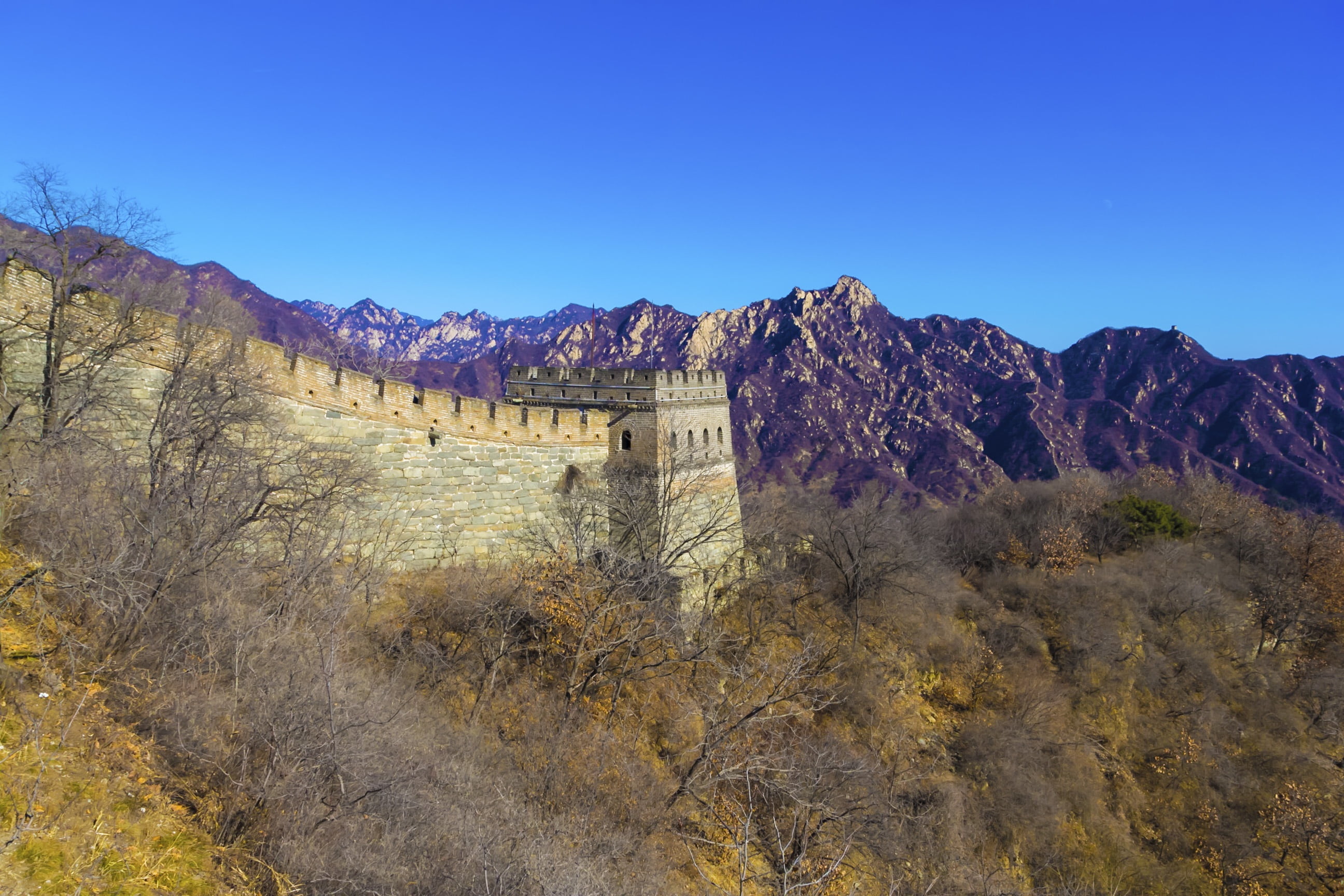 outdoors, the city walls, wall, scenics, land, plant, sky, building, beauty in nature, day, scenics - nature, the great wall, autumn, clear sky, nature, HD Wallpaper