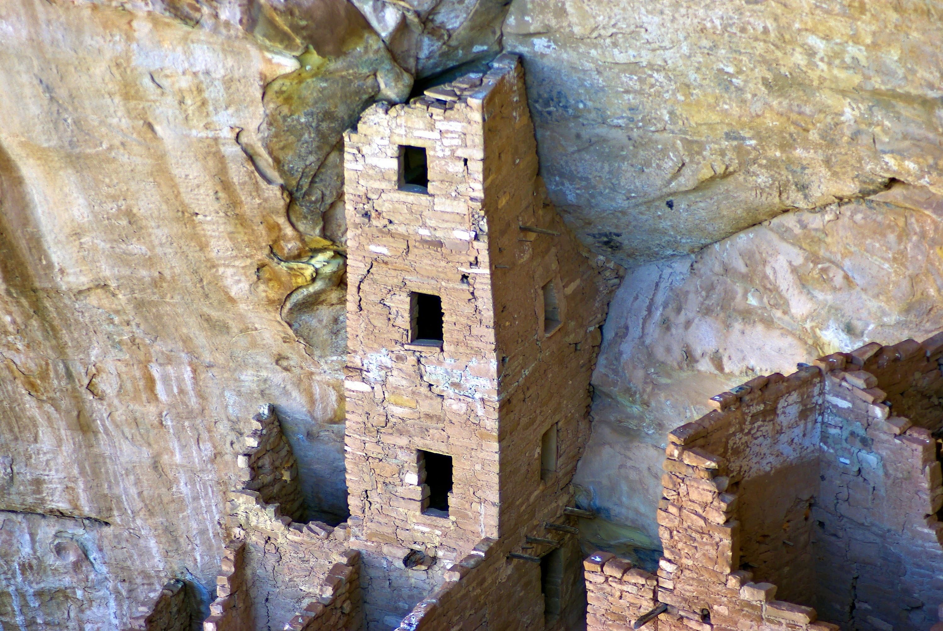 mesa, the past, damaged, national, mesa verde square tower, bad condition, run-down, ruined, history, anasazi, built structure, pueblo, colorado, historic, HD Wallpaper