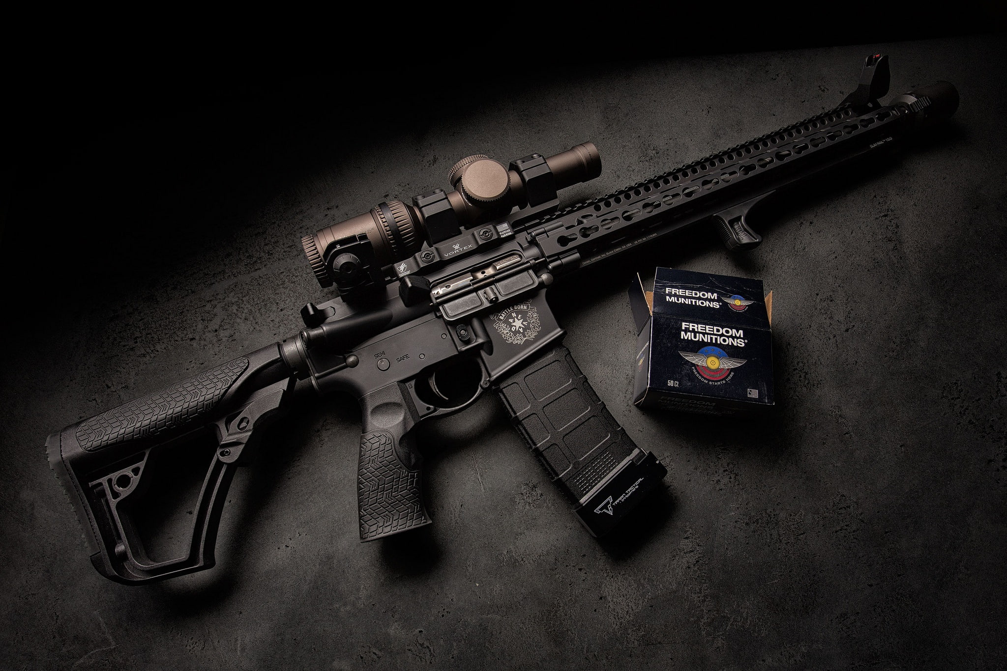 1080P, background, Daniel Defense, assault rifle, HD Wallpaper