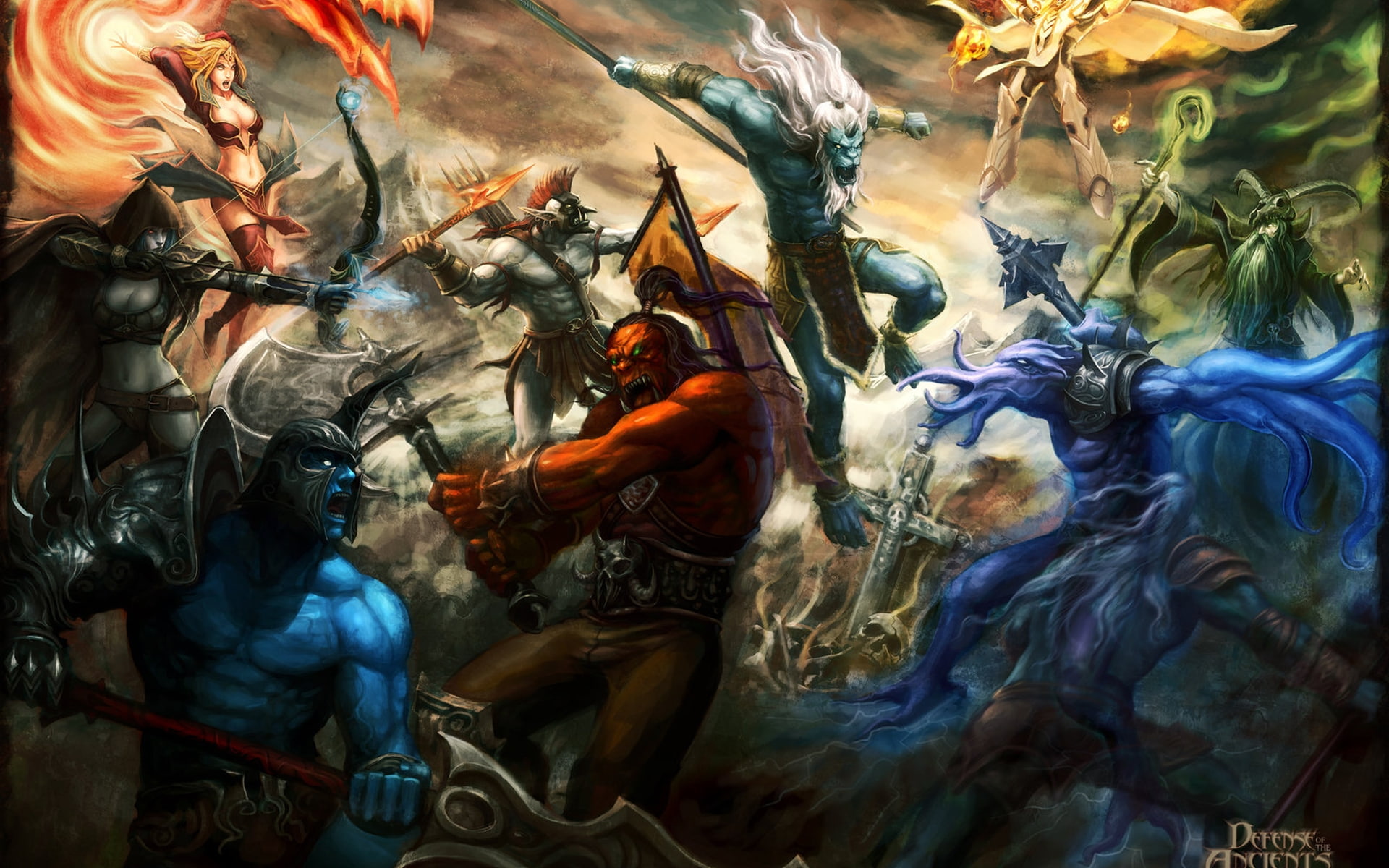 poster, 1080P, scene, defense, dota, games, ancients, HD Wallpaper