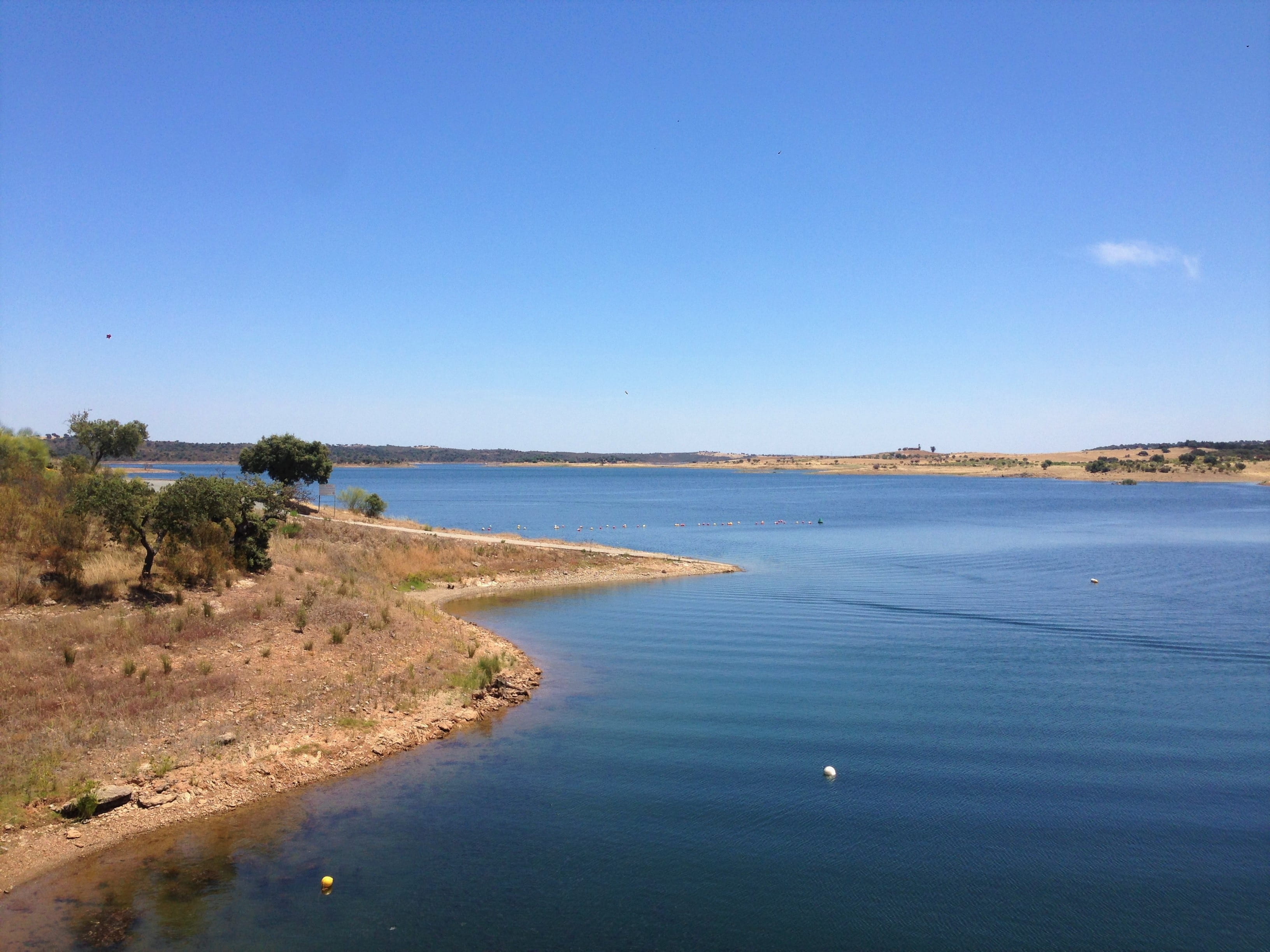 Blue, day, Blue Sky, no people, tranquility, portugal, Tree, non-urban scene, ceu, sea, Blue, horizon over water, alentejo, tranquil scene, cloud, blue, HD Wallpaper