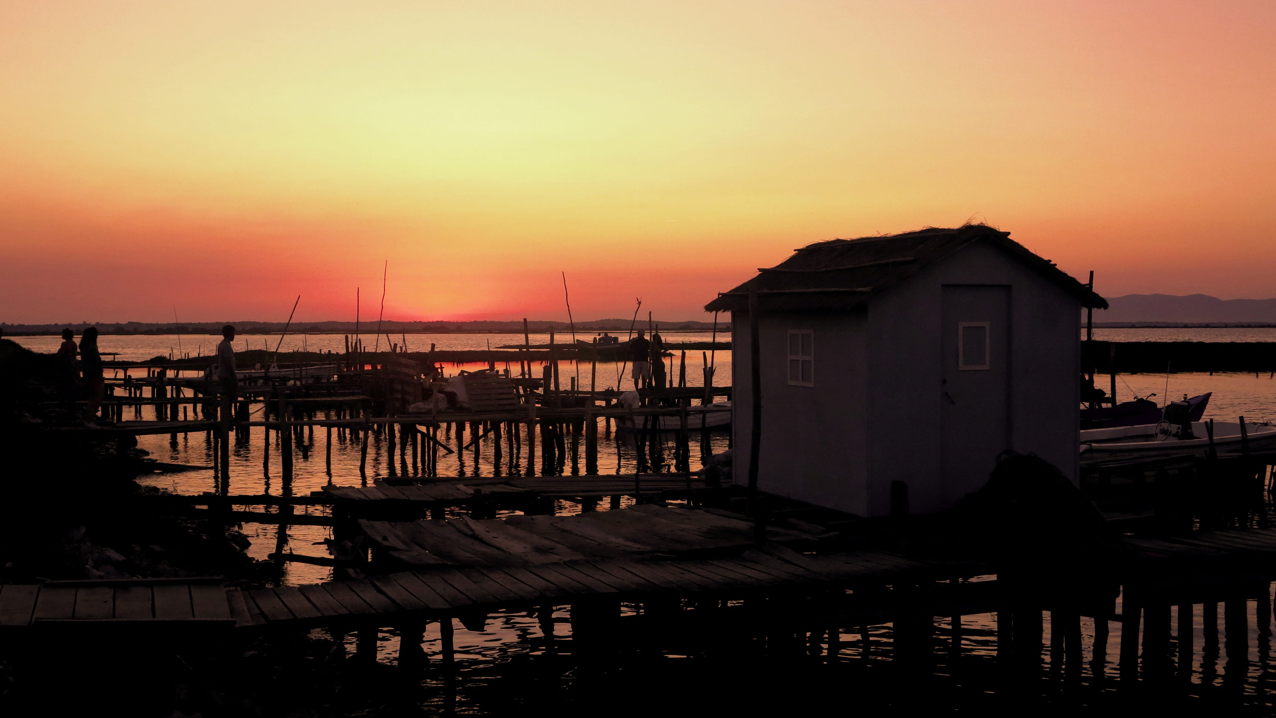 4K, pier, landscape, architecture, portugal, transportation, tranquility, beauty in nature, sea, lisbon, water, silhouette, building exterior, évora, nature, HD Wallpaper