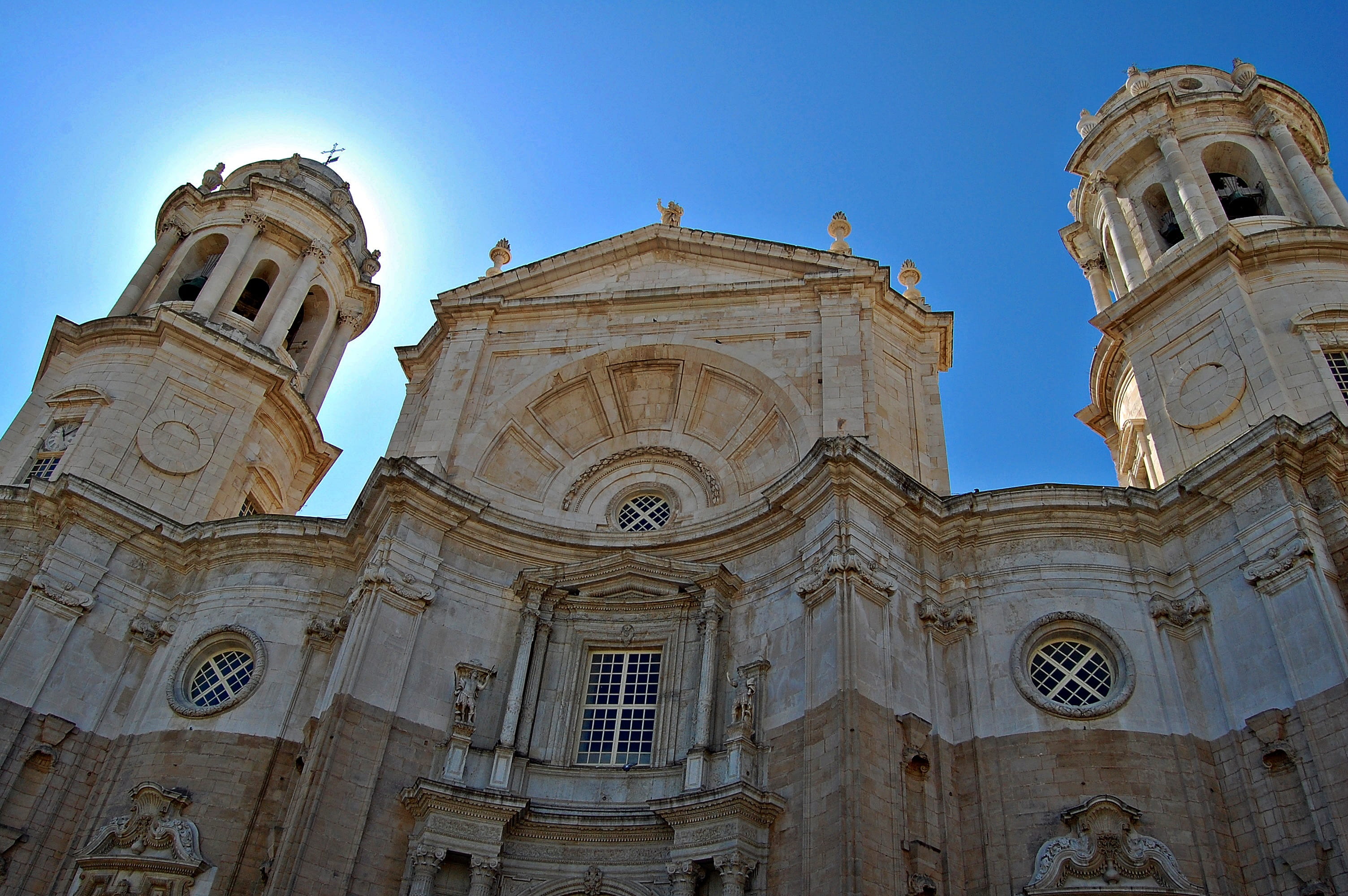 day, low angle view, architecture, building exterior, cadiz, nature, built structure, travel destinations, sky, no people, belief, travel, spirituality, HD Wallpaper