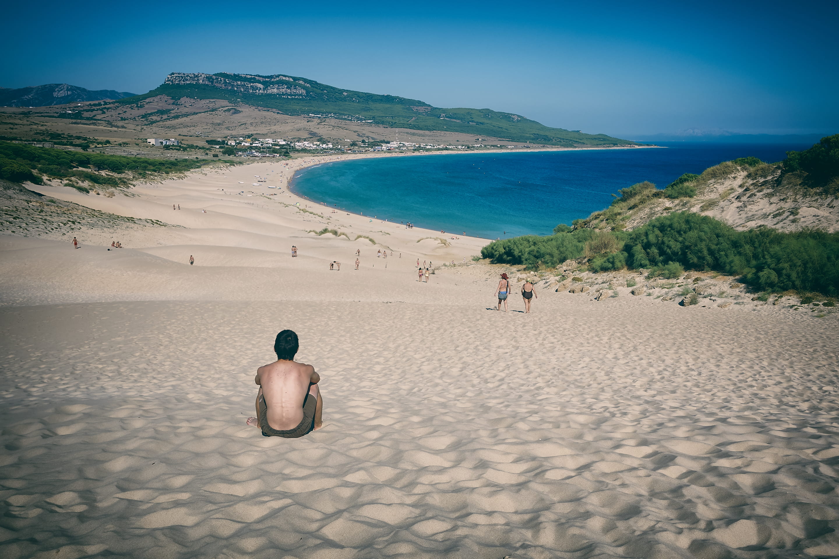 dunes, andalucia, spain, sand, scenics - nature, lifestyles, real people, vacation, beach, water, sky, trip, outdoors, nature, beauty in nature, vacations, HD Wallpaper
