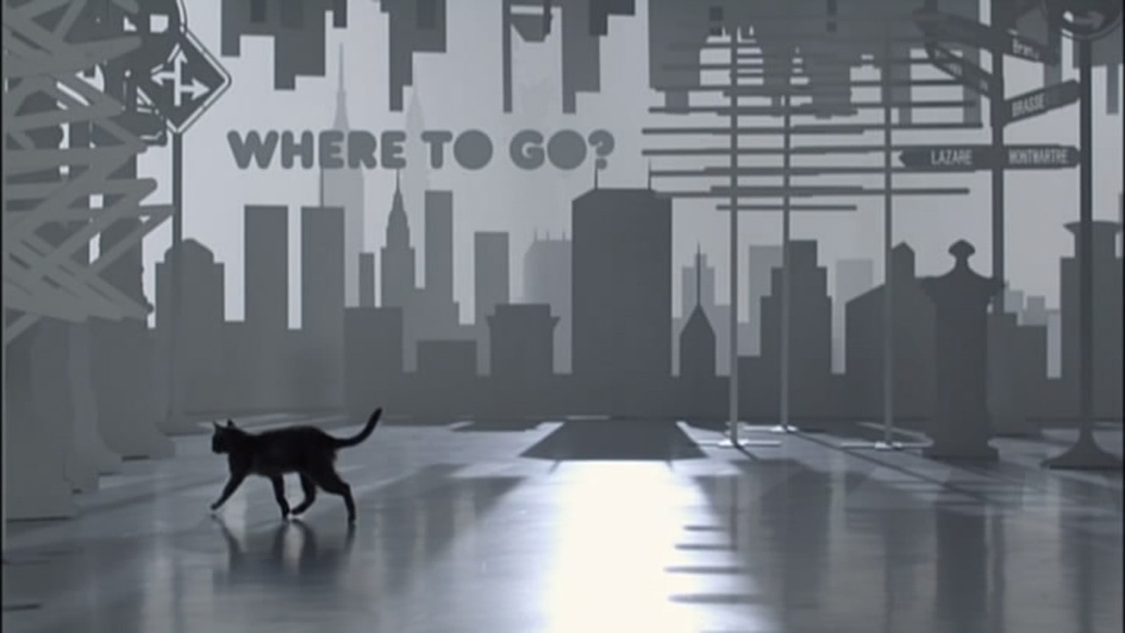 sign, standing, animal themes, mammal, animal, digital composite, domestic, nature, animal wildlife, perfume perfume band j pop movie sets cat monochrome, HD Wallpaper