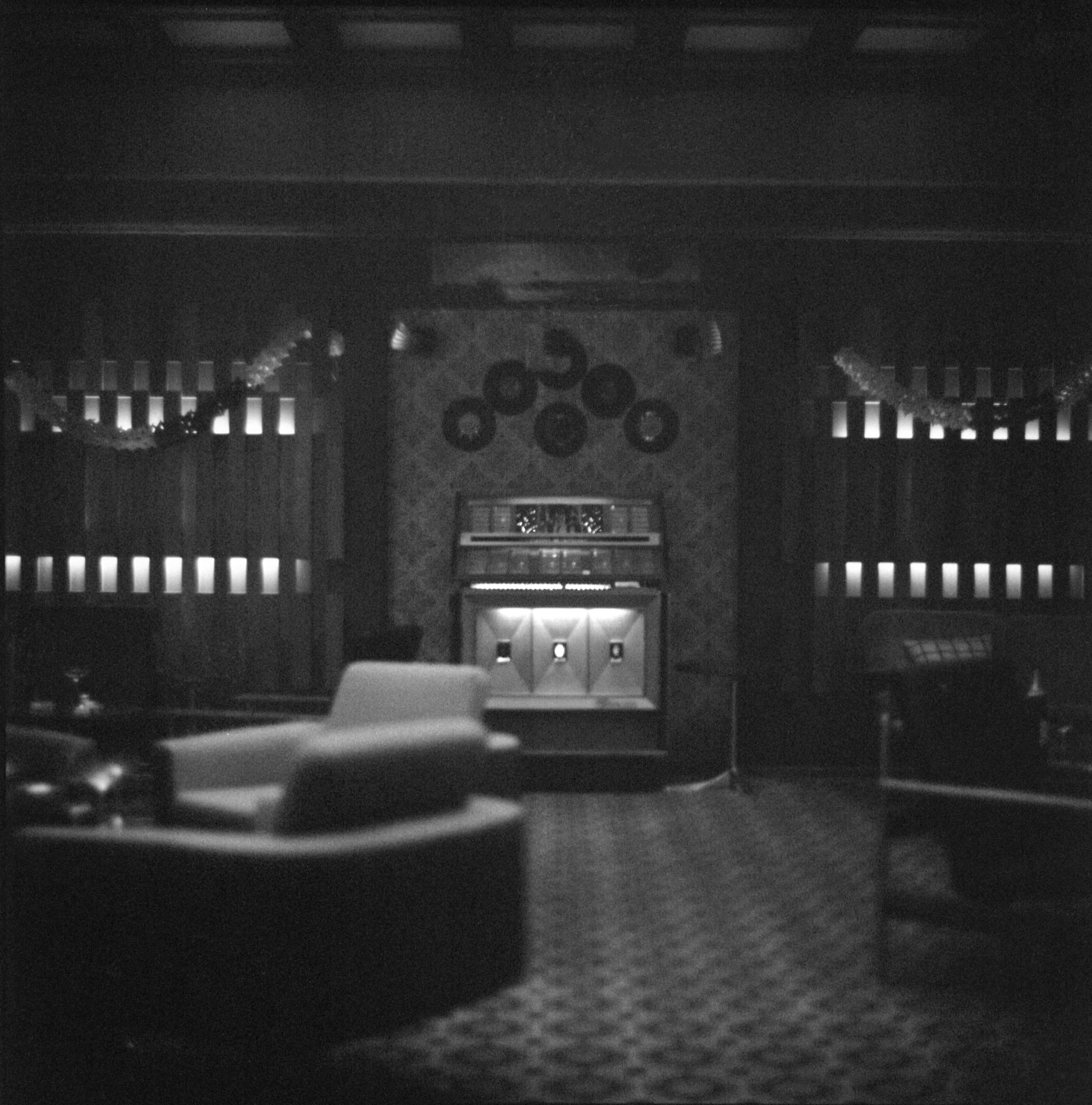 lighting equipment, movie theater, technology, domestic room, old, no people, screen, in a row, illuminated, fireplace, chairs, photo, nightlife, grayscale, Phone HD Wallpaper