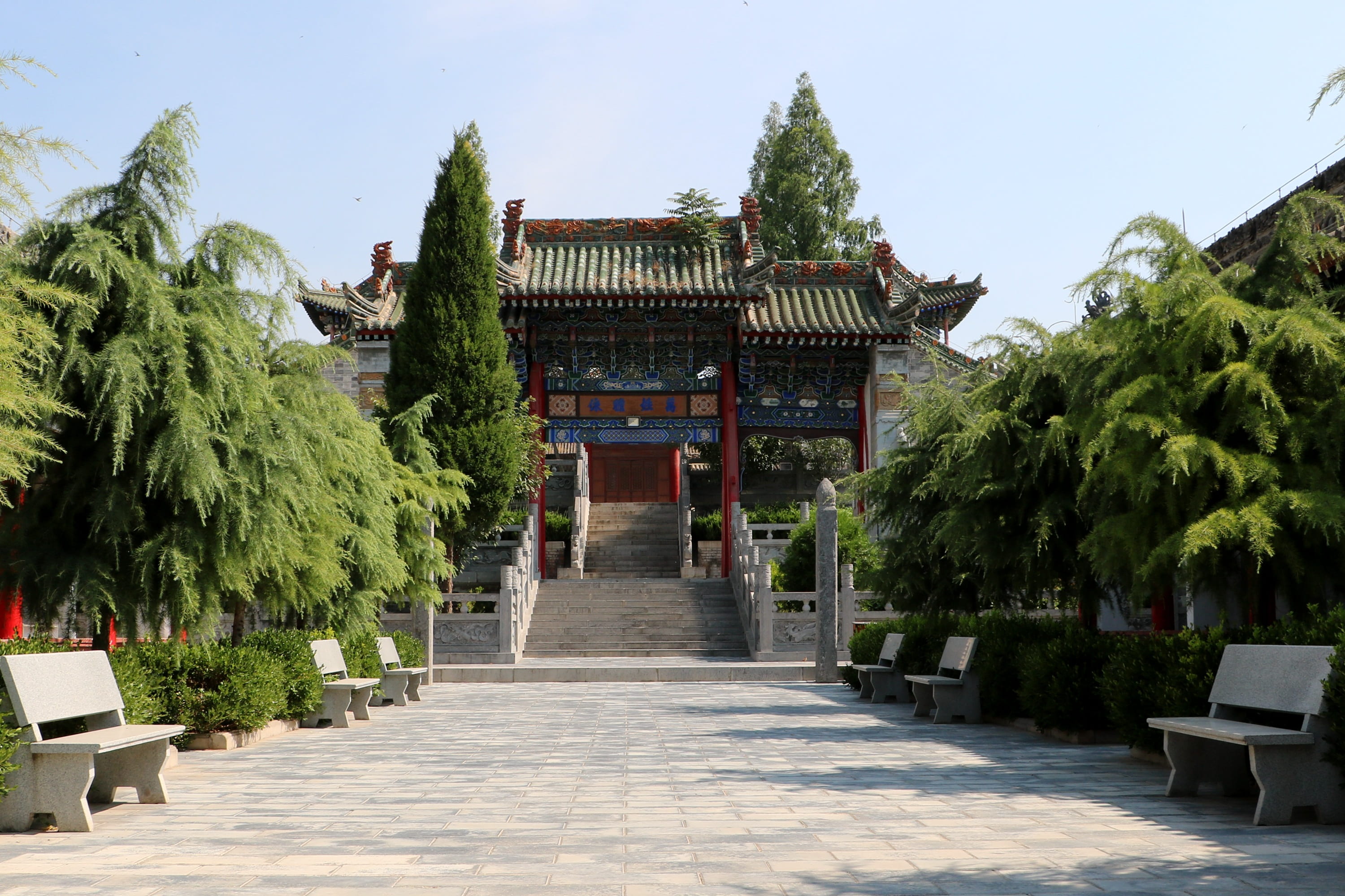 day, 2K, spirituality, museum, travel destinations, place of worship, growth, plant, built structure, tree, nature, shaanxi, green color, belief, building exterior, HD Wallpaper