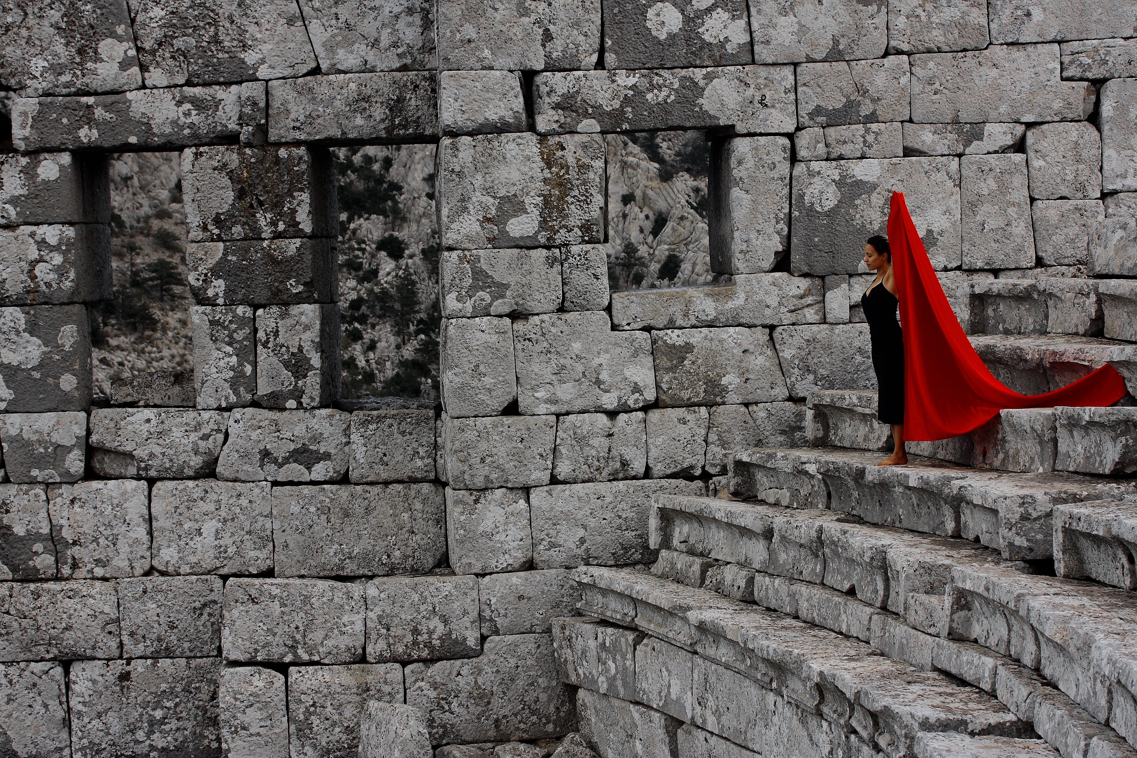 woman, depressive, urban, pose, architecture, paving stone, stone wall, antique, built structure, wall - building feature, rome, clothing, city, art, day, HD Wallpaper