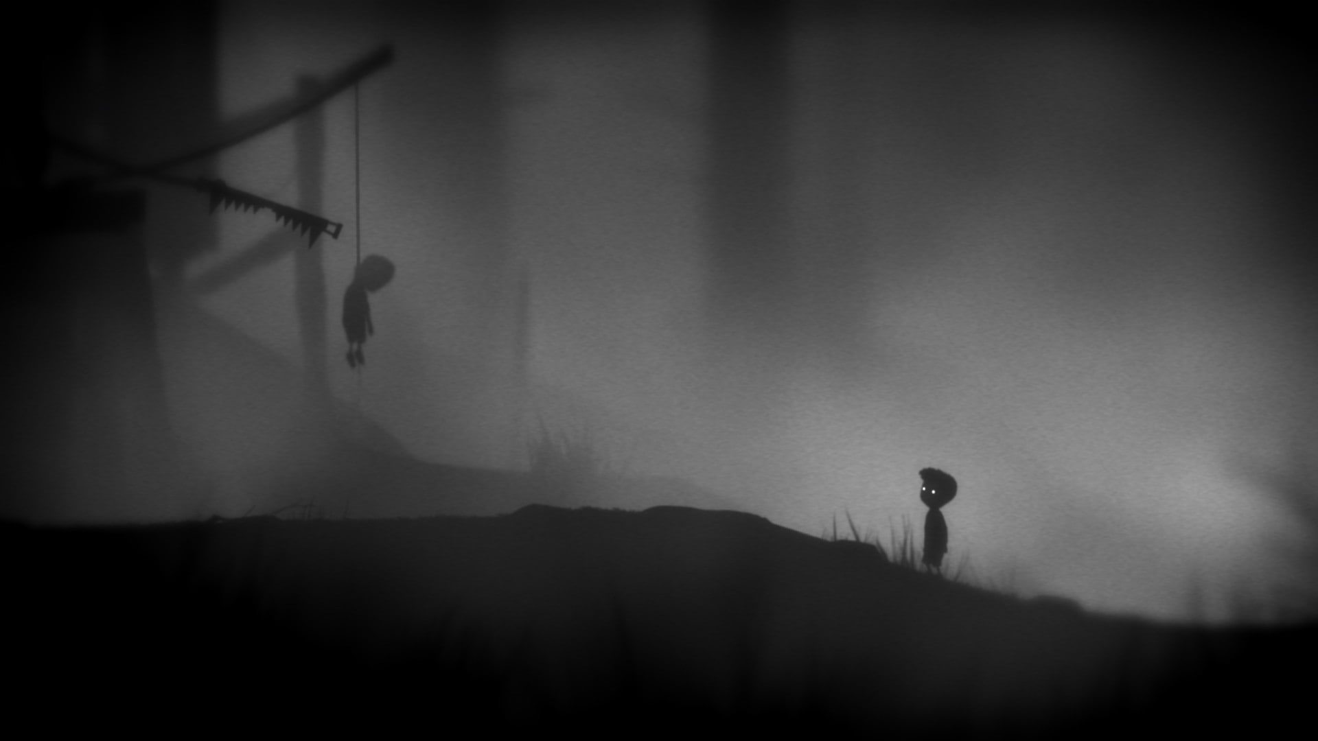 one person, spooky, night, sky, death, video games, dark, 1080P, outdoors, fog, built structure, mystery, dusk, walking, monochrome, silhouette, architecture, HD Wallpaper