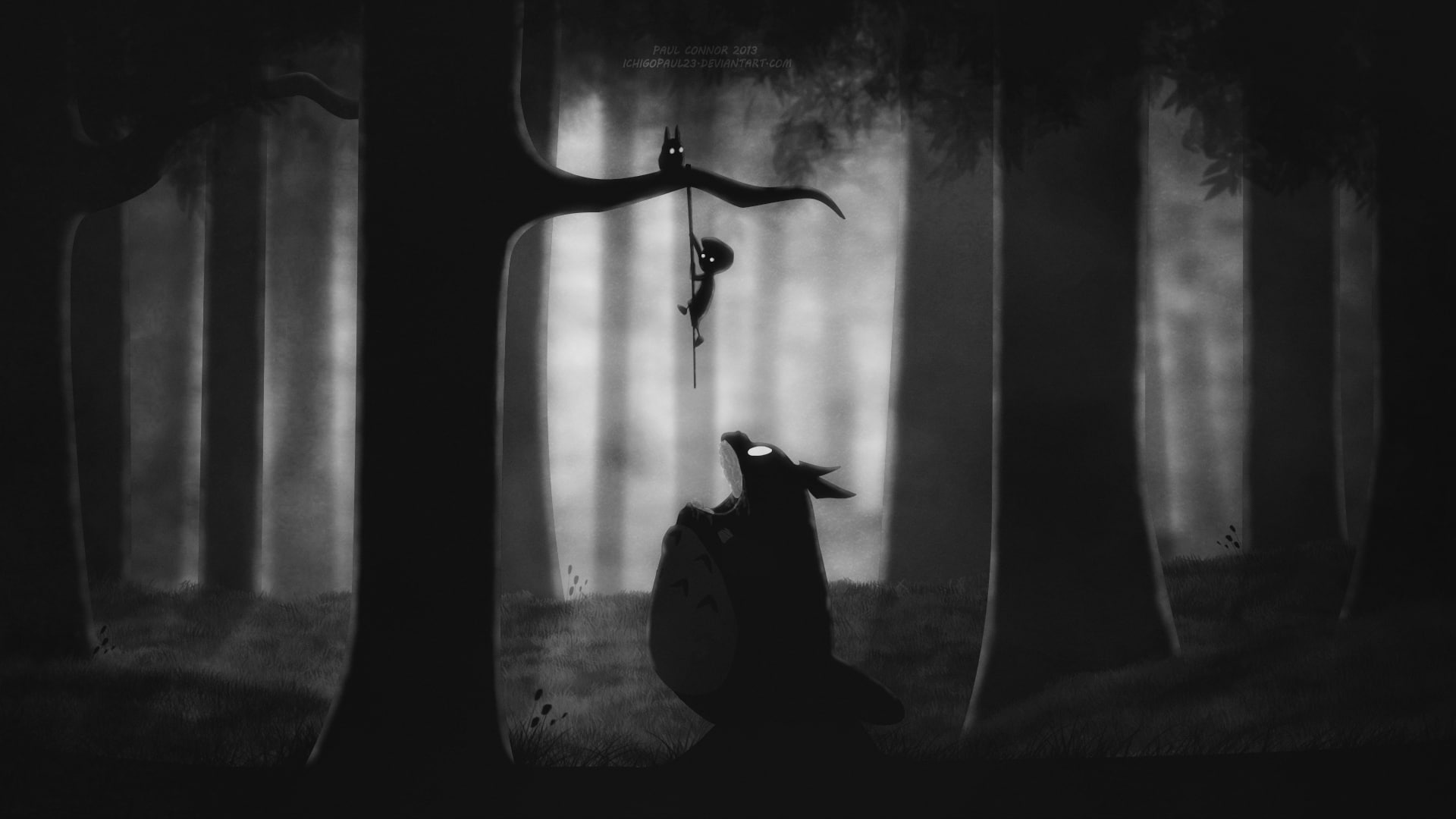 Limbo (Video Game), My Neighbor Totoro, Video Game, Crossover, 1080P, HD Wallpaper