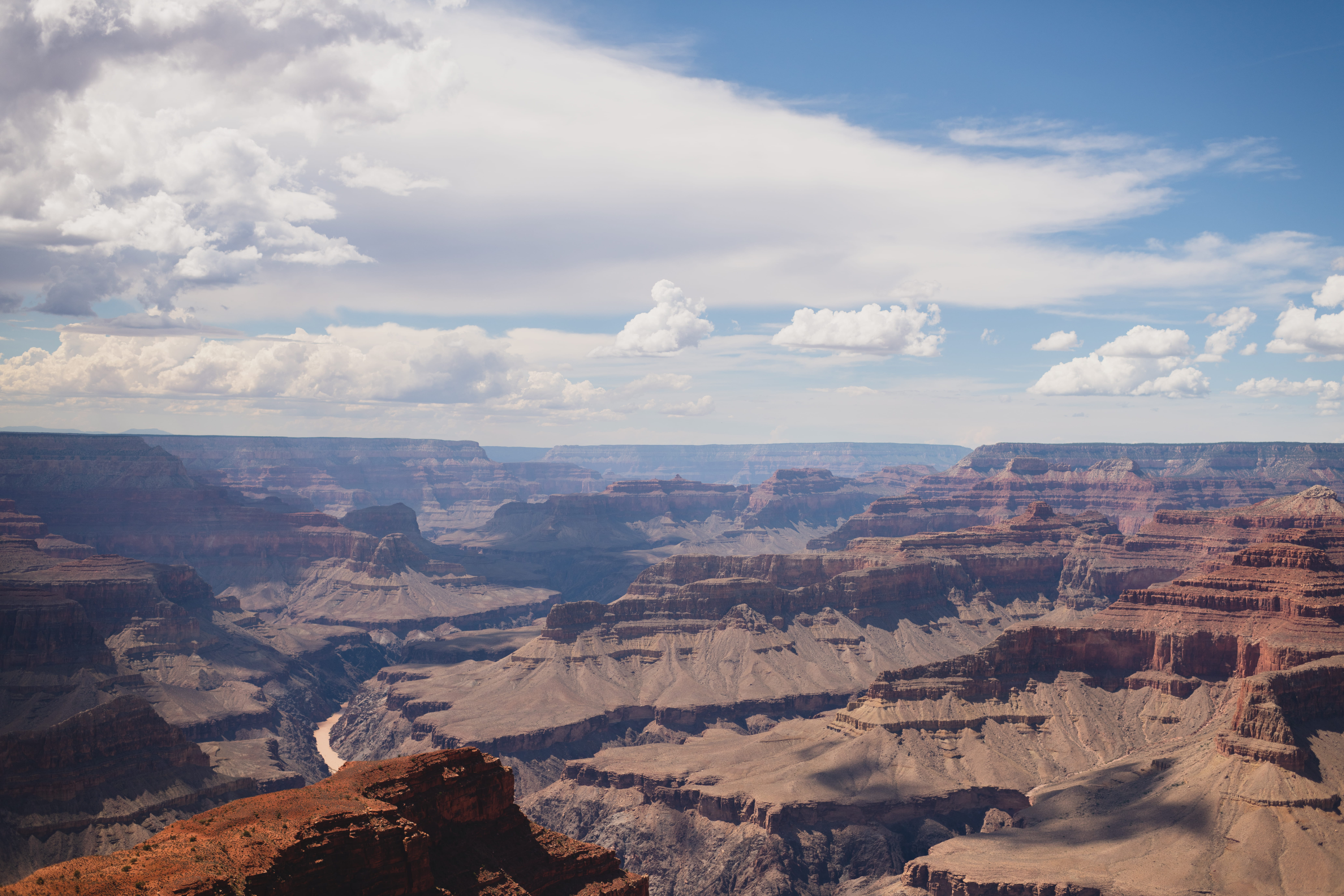 beauty in nature, idyllic, d850, cloud - sky, edge, day, grand canyon, canyon, blue, rock - object, nature, tranquility, sunny, arid climate, hd, HD Wallpaper