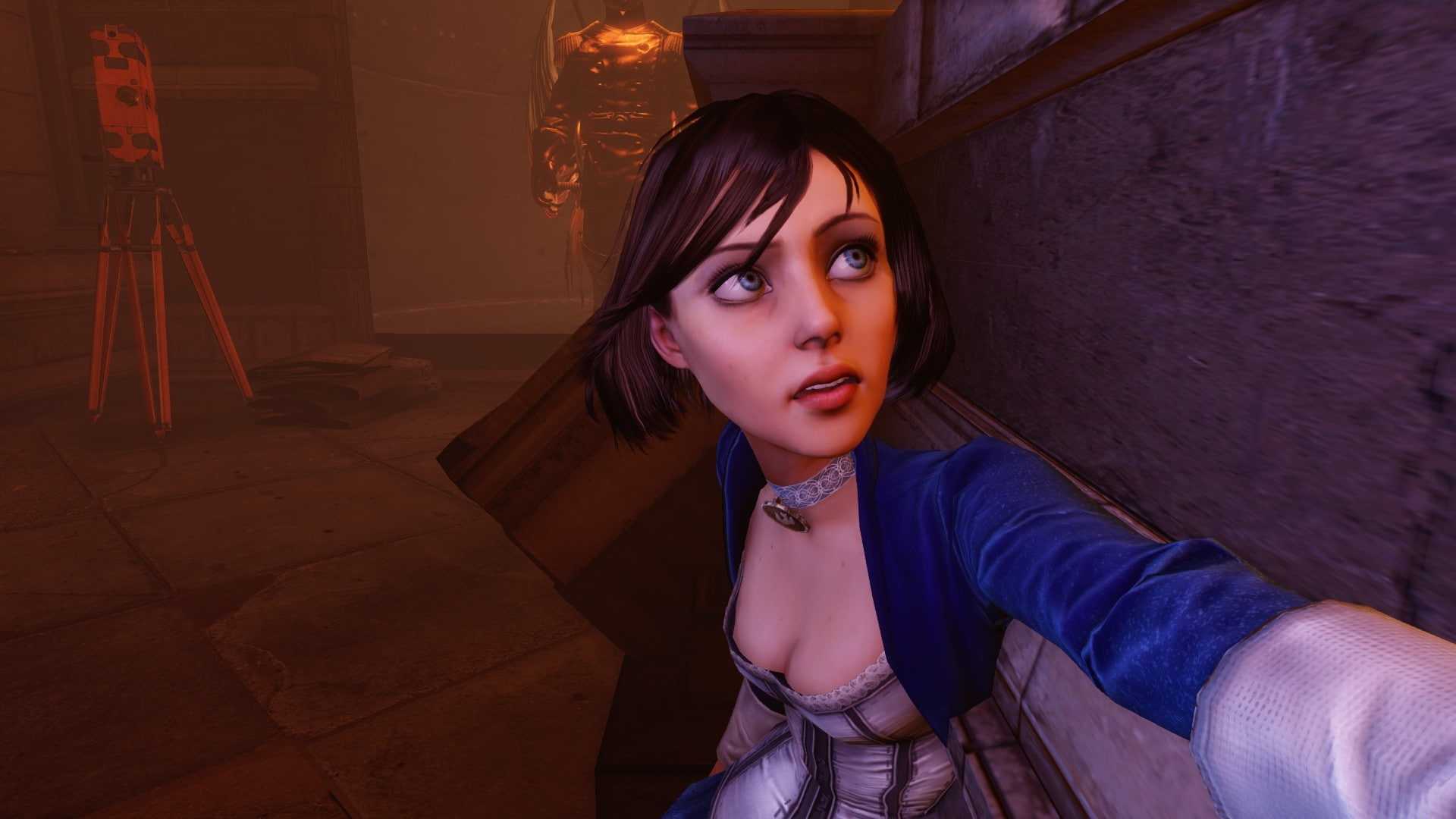 indoors, portrait, beautiful woman, leisure activity, 1080P, adult, real people, women, BioShock Infinite, front view, hairstyle, BioShock, Elizabeth (BioShock), HD Wallpaper