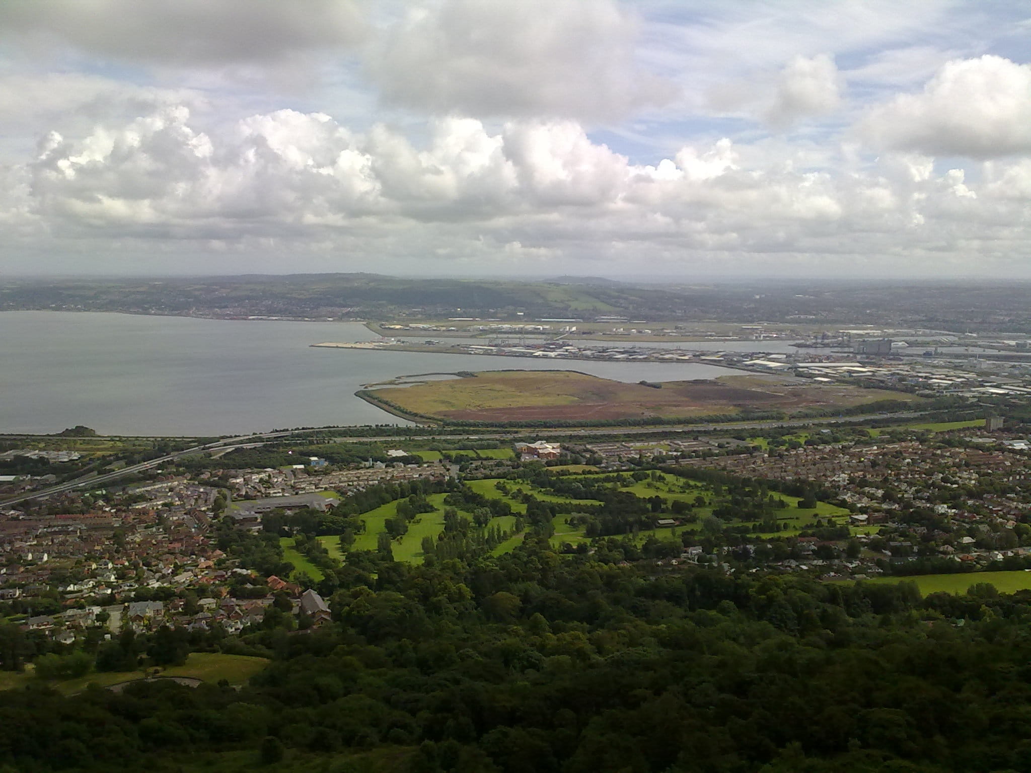 geography, tranquil scene, tourist, sky, industrial, field, ireland, places, clouds, aerial view, belfast, cities, high angle view, aerial, cloudy, uk, HD Wallpaper