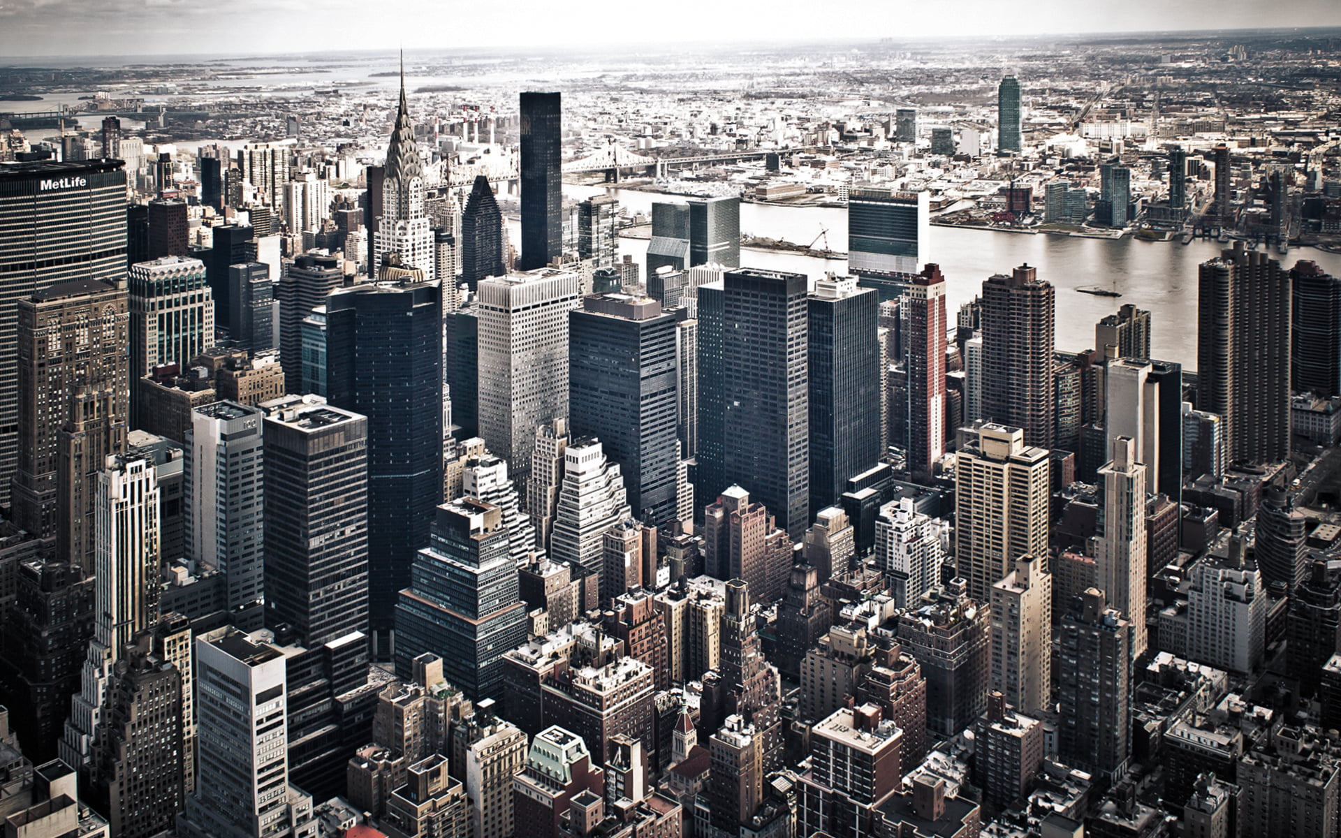 white, urban Skyline, water, buildings, travel Destinations, cityscape, megapolis, city, panoramic, manhattan - New York City, development, office, crowded, HD Wallpaper