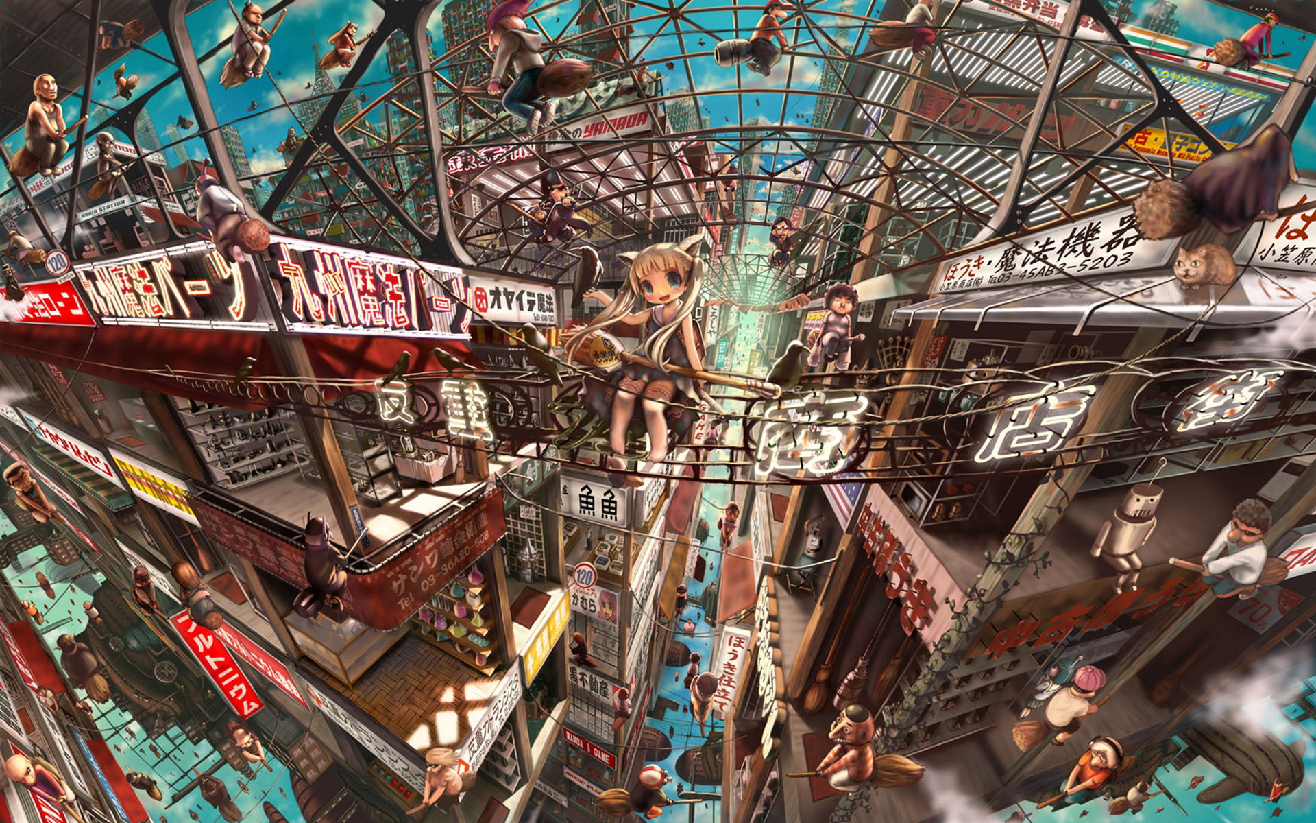 store, megapolis, character, clouds, market, famous Place, city, outdoors, choice, built structure, large group of objects, collection, day, retail, new York City, HD Wallpaper