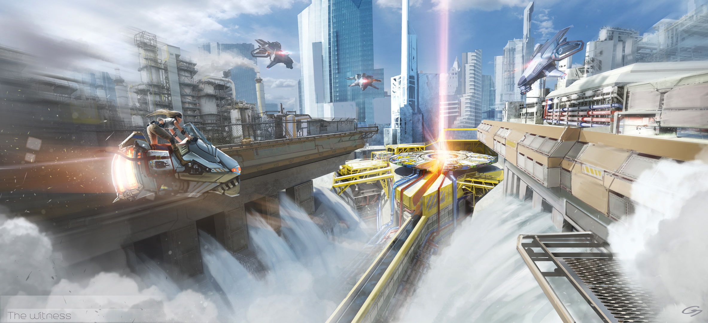 1080P, transport, the city, girl, future, art, megapolis, HD Wallpaper
