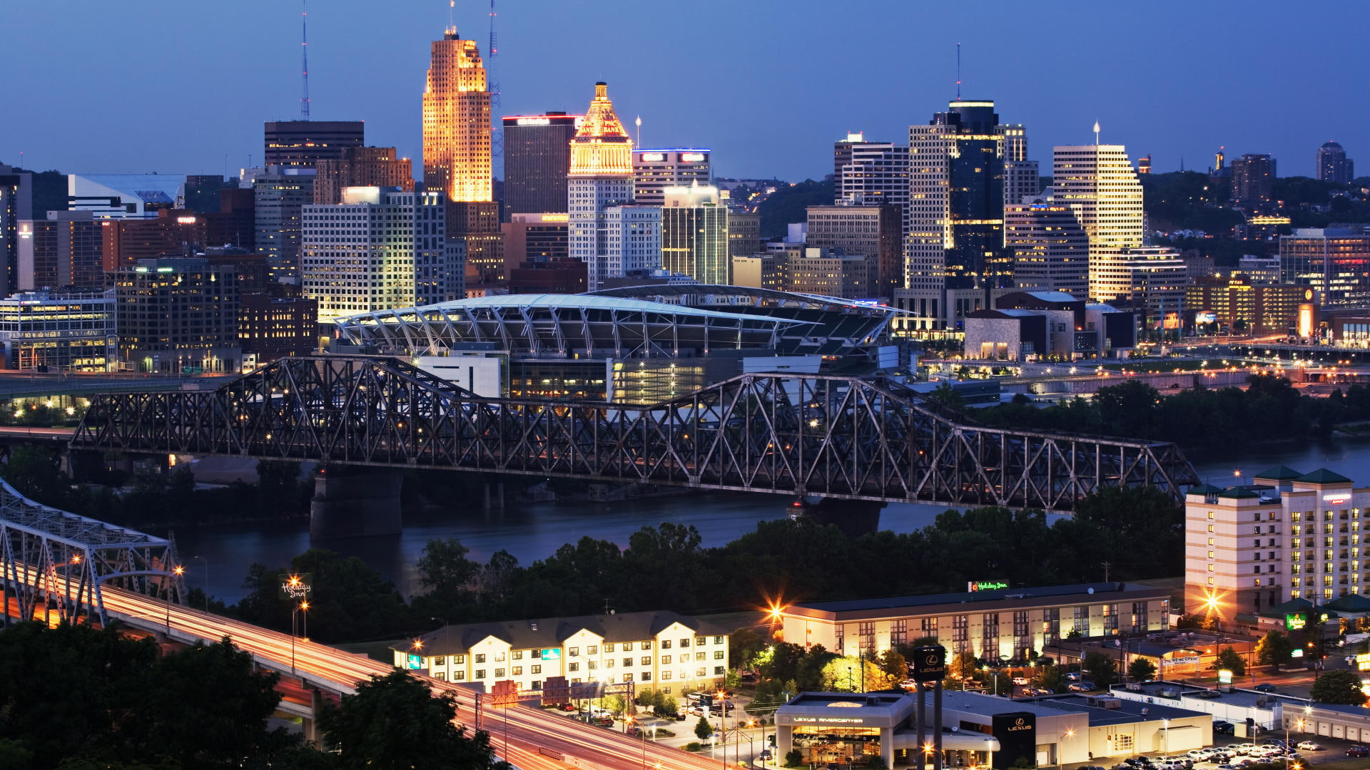 the evening, Cincinnati, 1080P, Kentucky, HD Wallpaper