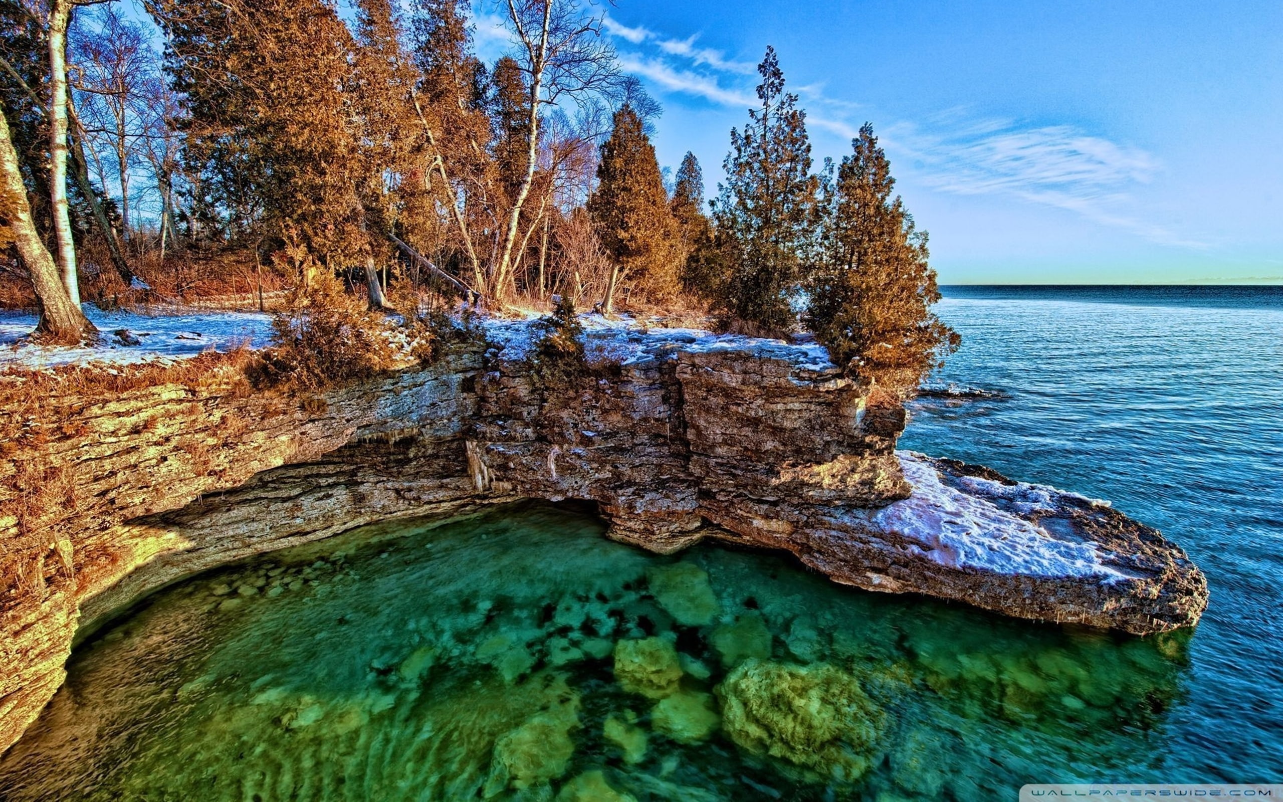 lake, michigan, 2K, HD Wallpaper
