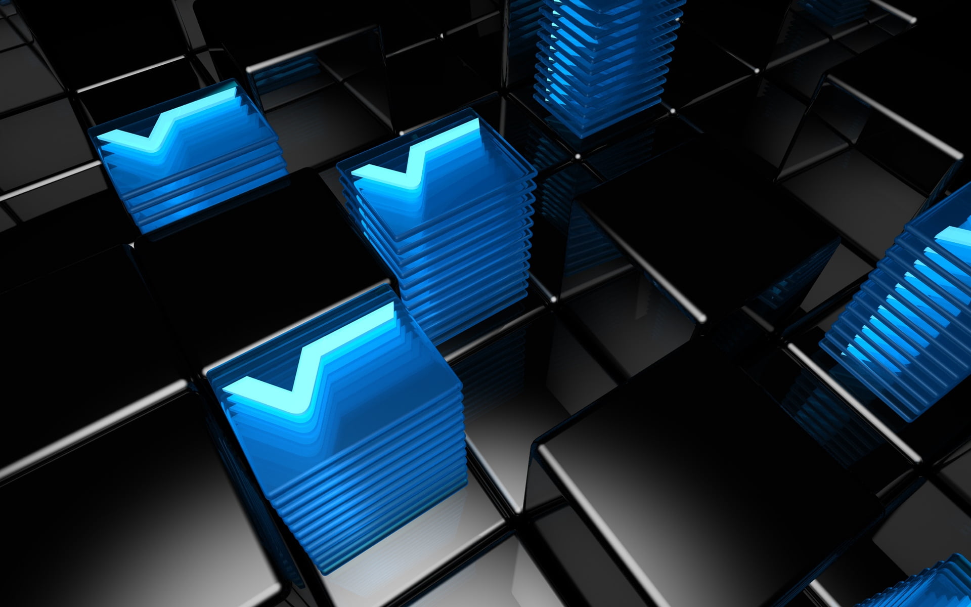 computer, business, glowing, information Medium, high angle view, concepts, case, three-dimensional Shape, technology, illuminated, modern, 1080P, illustration, HD Wallpaper