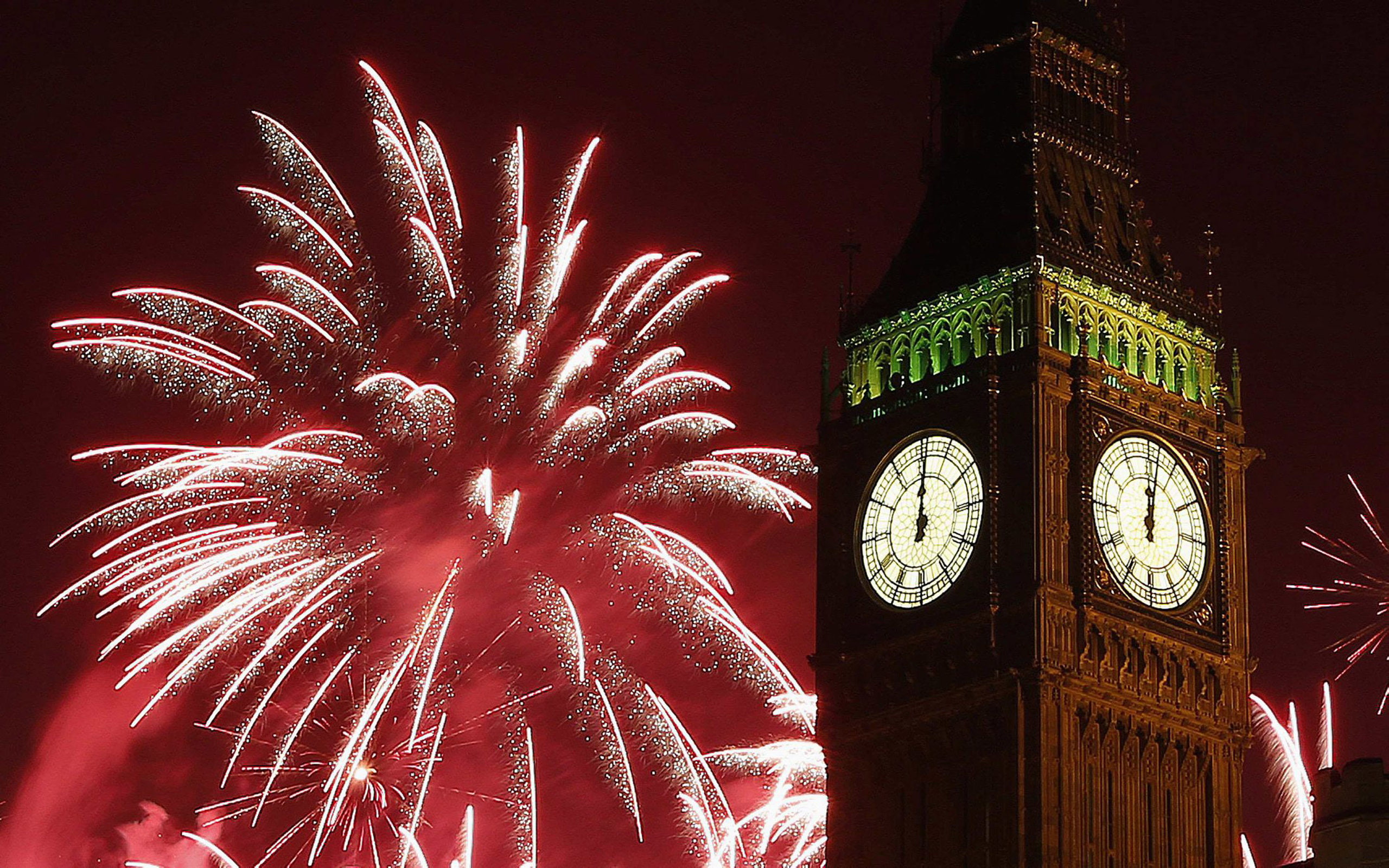 2K, new, big, desktop, london, fireworks, full, s, hd, midnight, screen, celebration, ben, clock, year, HD Wallpaper