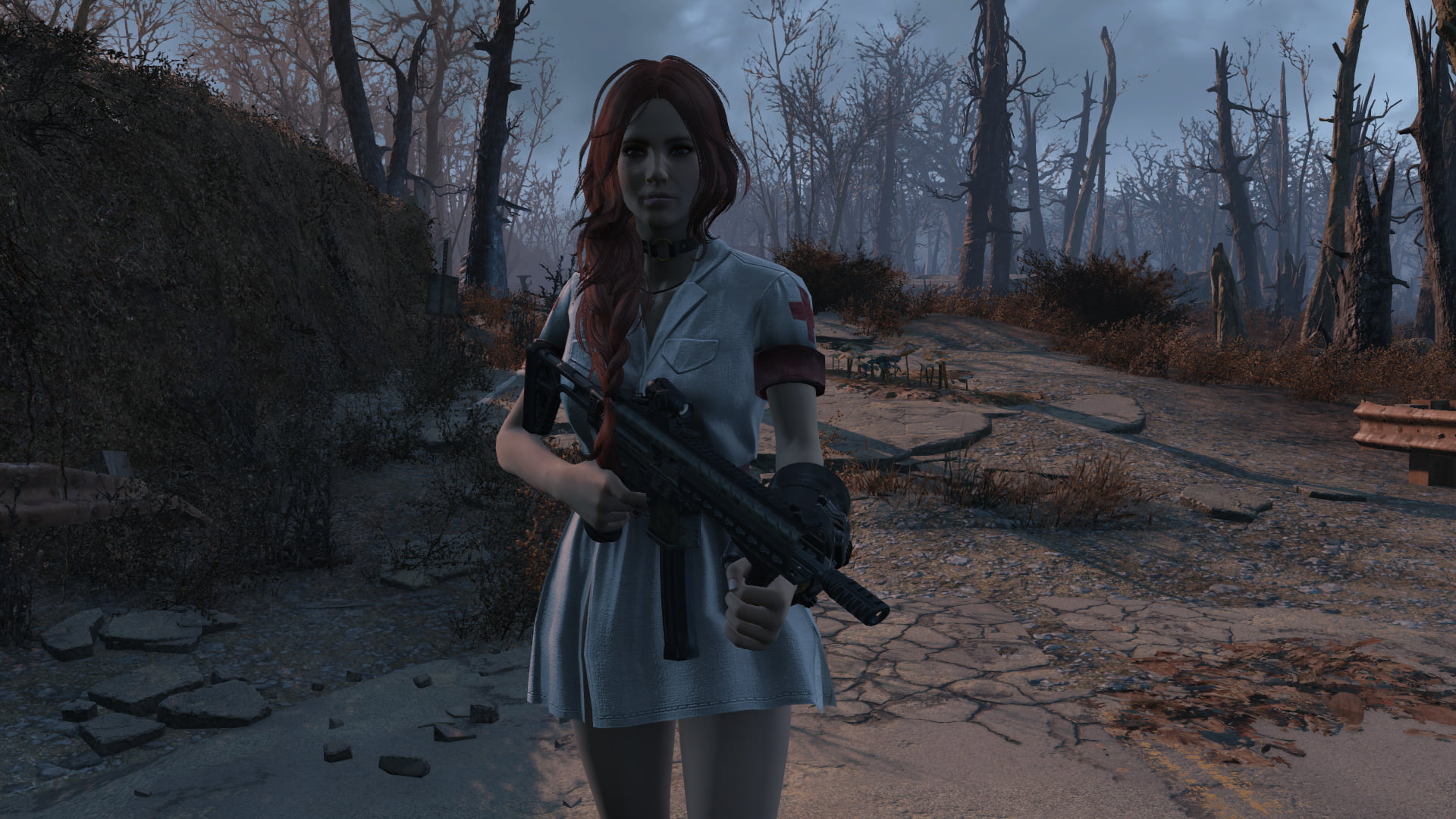 Fallout 4, PC gaming, screen shot, apocalyptic, futuristic, 1080P, modding, women, video games, Bethesda Softworks, girls with guns, HD Wallpaper