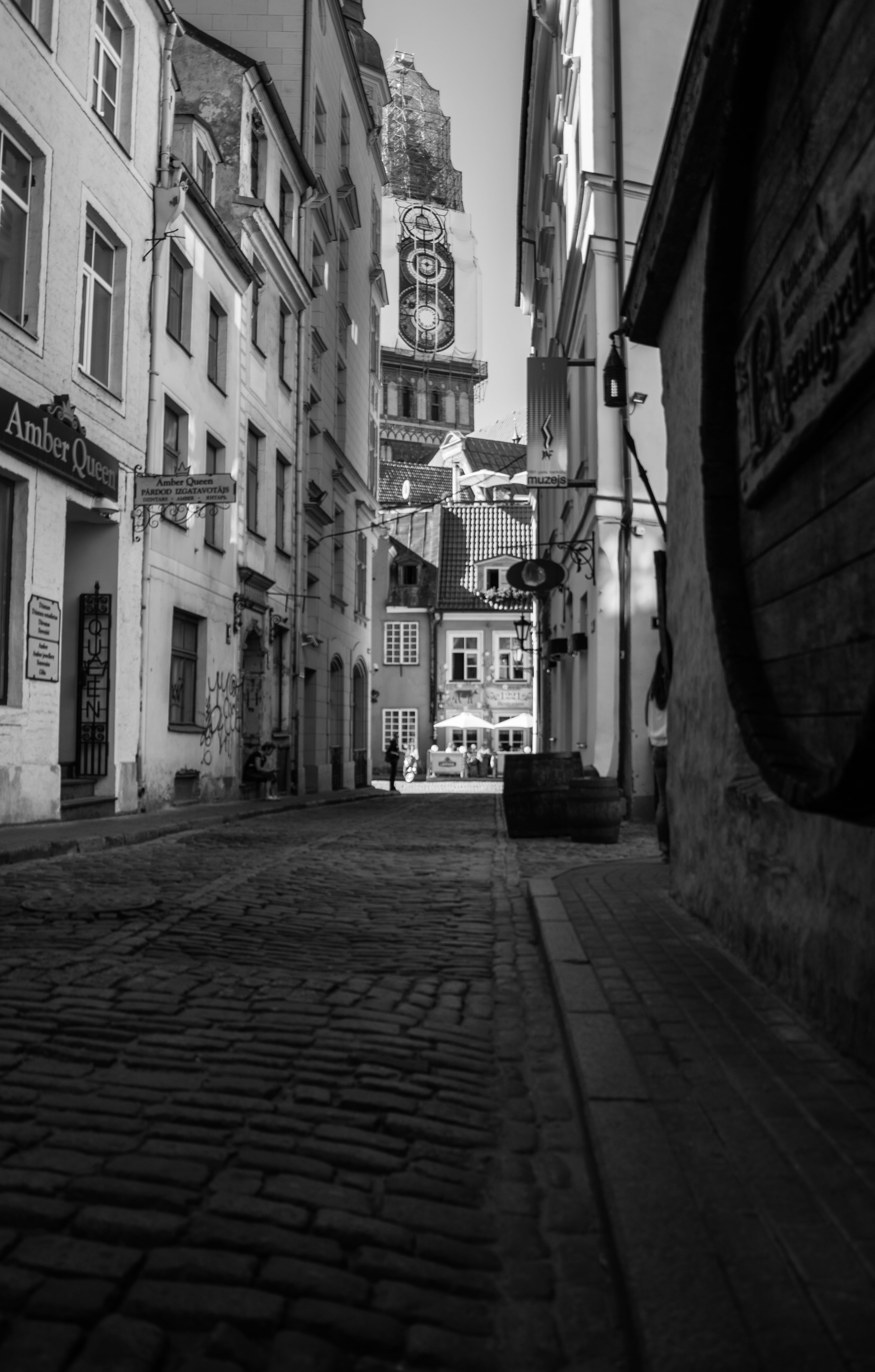 building, alley, footpath, old roads, sign, empty, city, cobblestones, paving stone, building exterior, row house, cobblestone, the way forward, direction, Phone HD Wallpaper