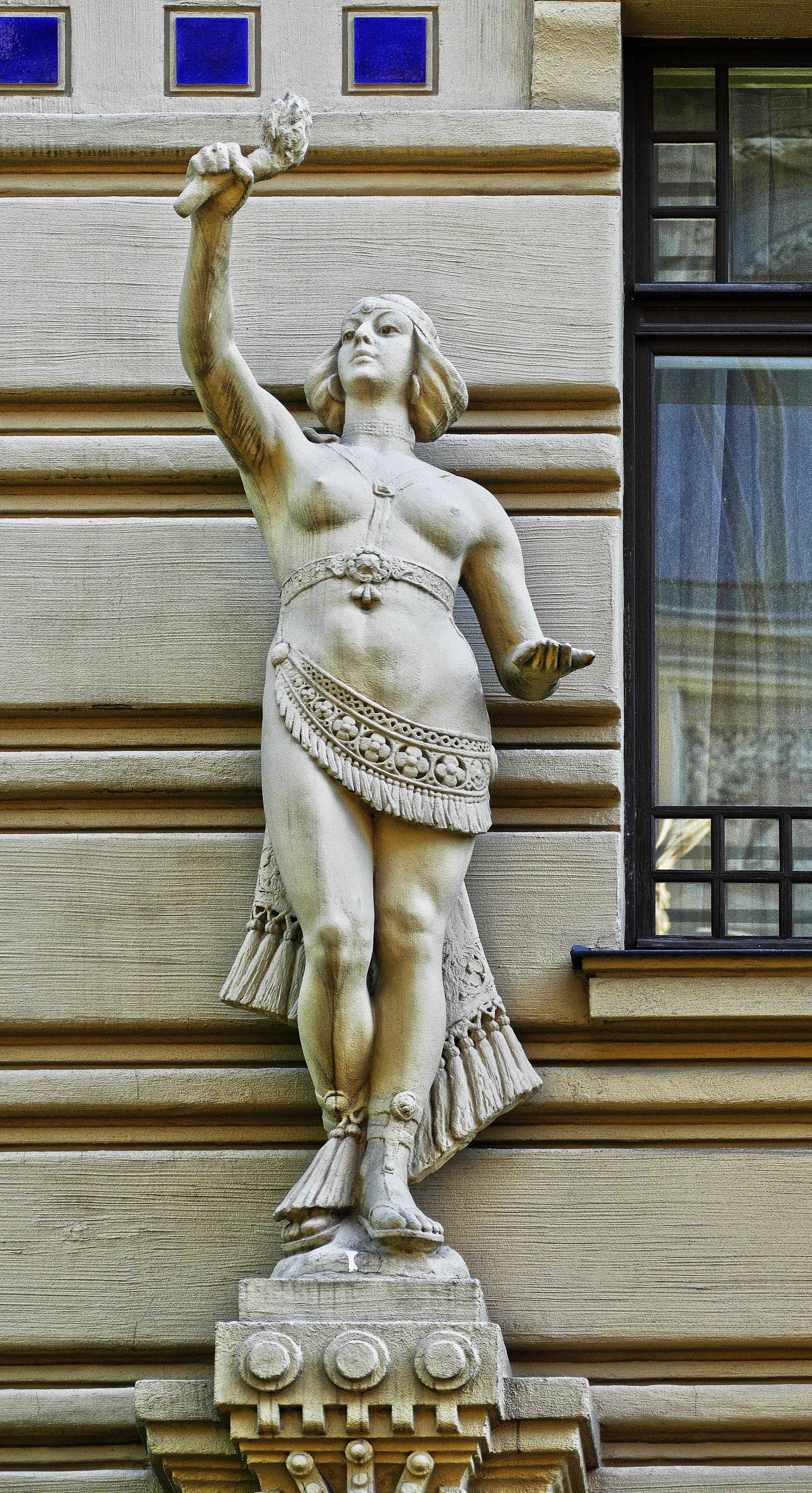 baltic states, art nouveau, architecture, craft, building exterior, representation, human representation, wall - building feature, angel, art and craft, Phone HD Wallpaper