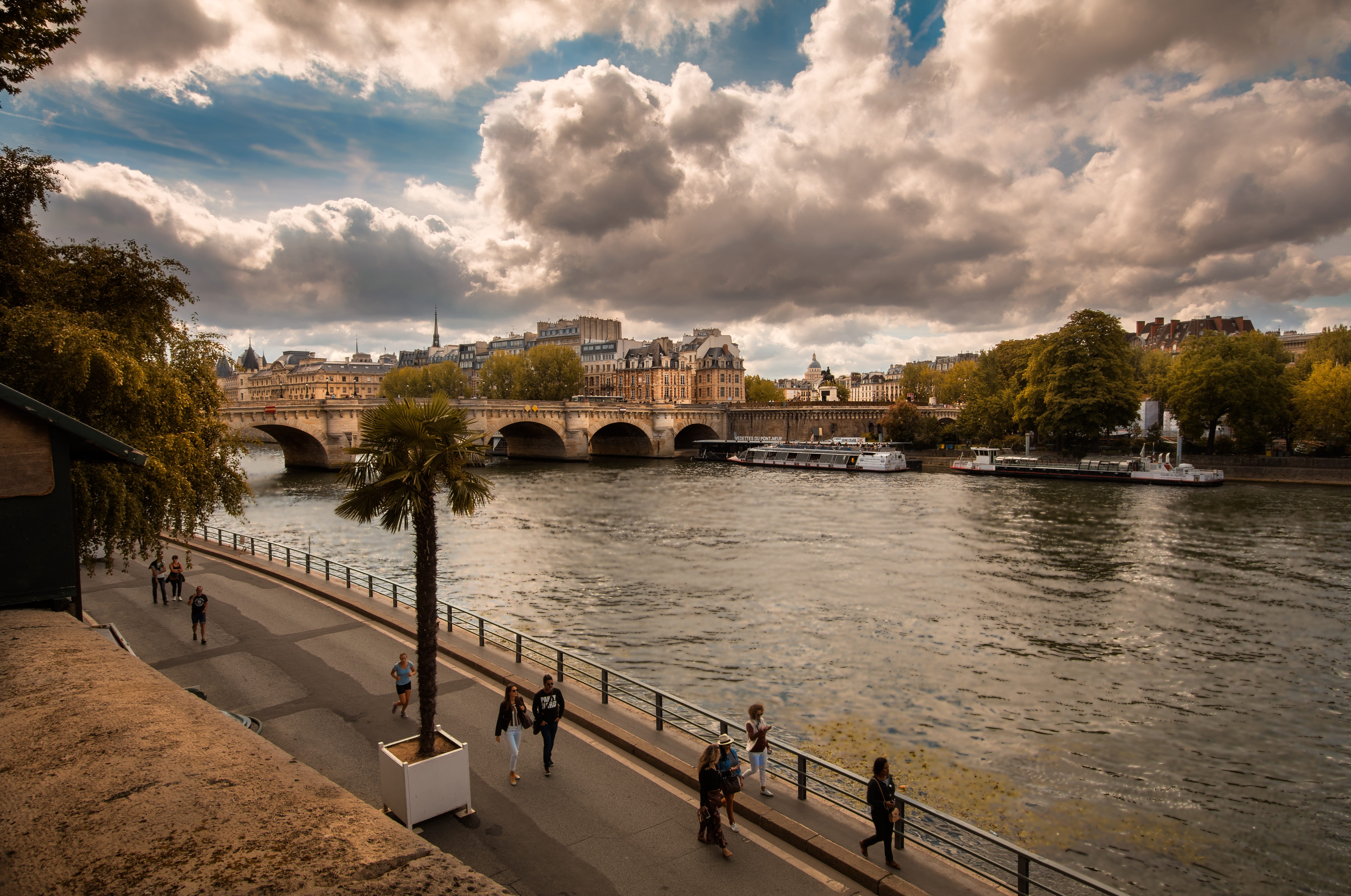 body, building exterior, water, travel destinations, connection, outdoors, arch bridge, ile st-louis, seine, bridge, railing, bridge - man made structure, HD Wallpaper