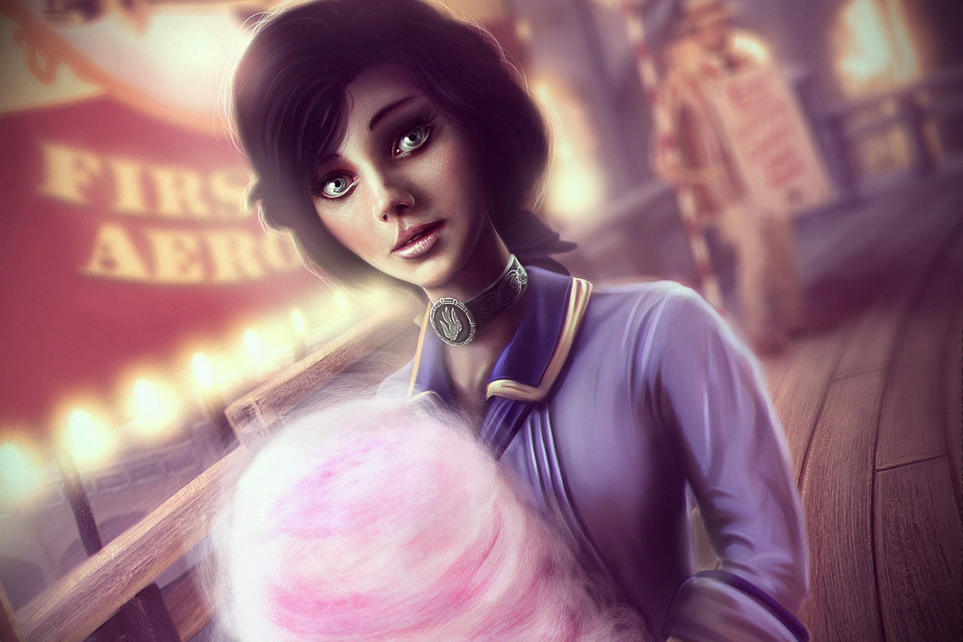 Elizabeth, Bioshock, clothing, jewelry, indoors, beautiful people, women, lifestyles, Girl, 1080P, headshot, contemplation, Infinite, fashion, one person, HD Wallpaper