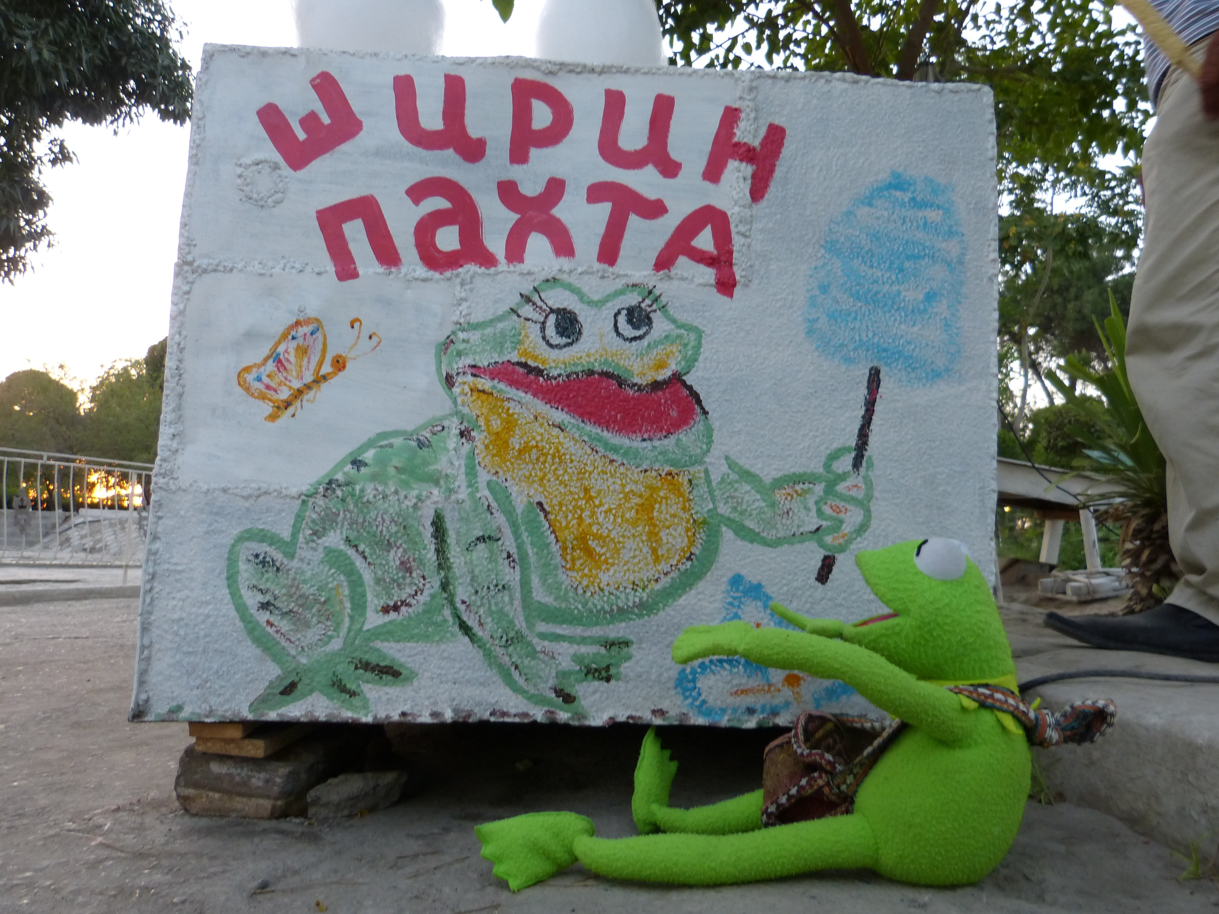 craft, plant, tree, cotton candy, multi colored, toad, text, 4K, western script, human representation, graffiti, frog, outdoors, kermit, creativity, close-up, HD Wallpaper