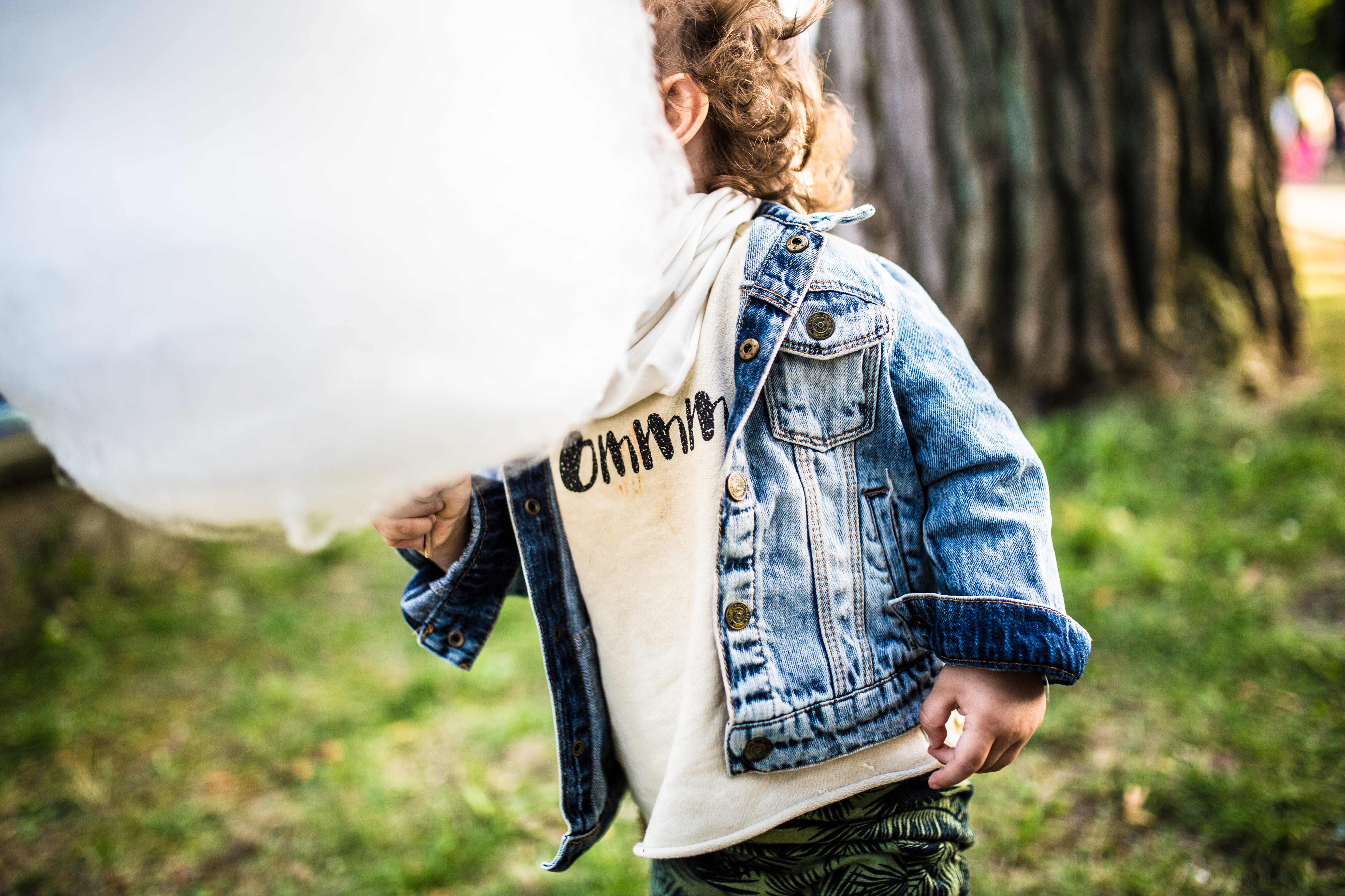 one person, jean jacket, casual clothing, jacket, focus on foreground, blue, kid, hairstyle, hair, 5K, leisure activity, denim, children, emotion, young women, HD Wallpaper