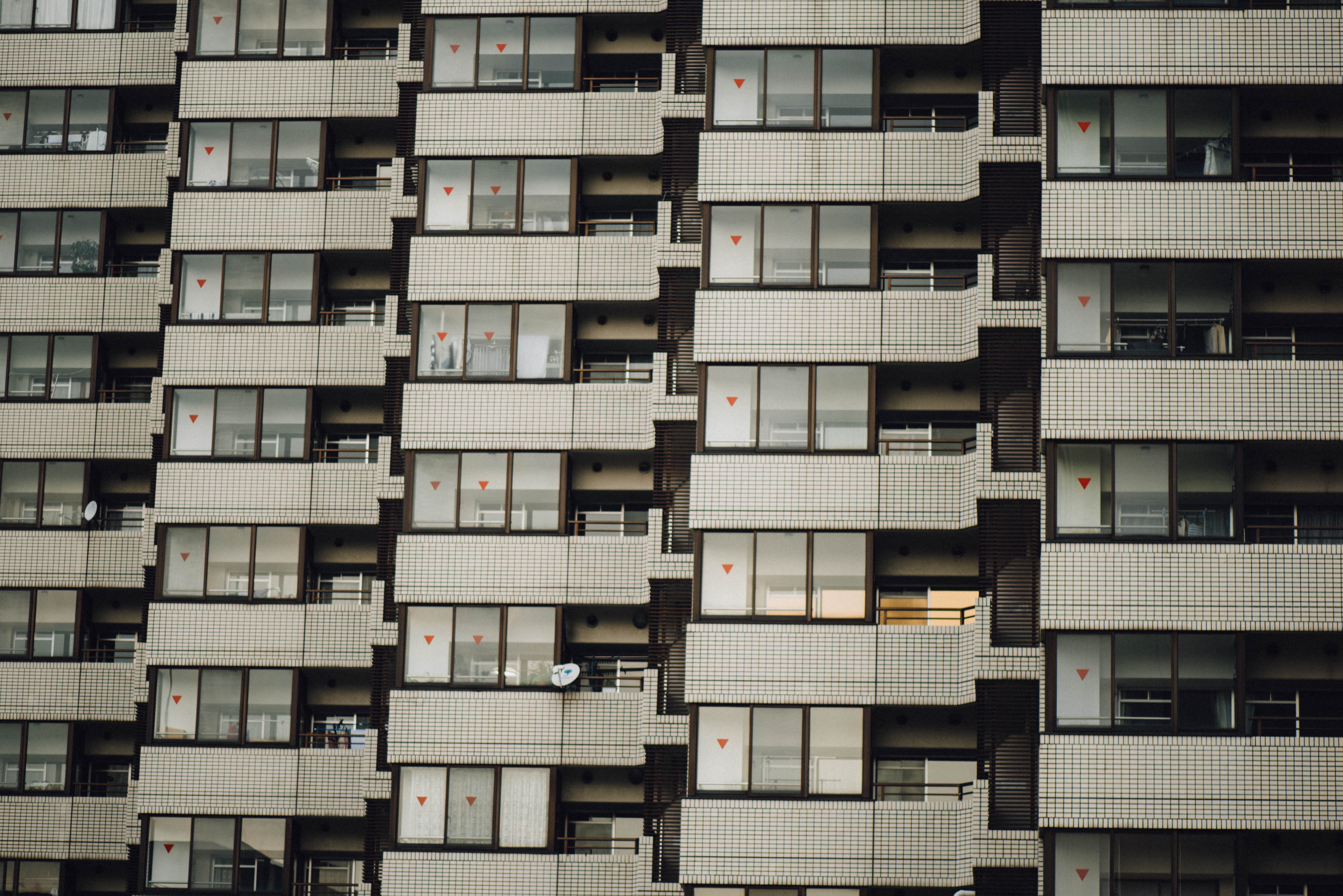 side by side, establishment, white, indoors, repetition, building exterior, window, in a row, infrastructure, no people, city, concrete, apartment, pattern, HD Wallpaper