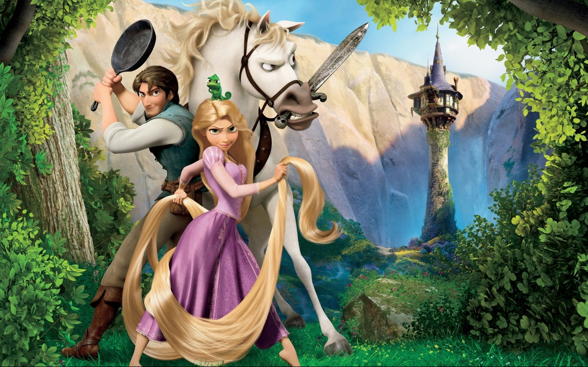 1080P, movies, cartoon, disney, tangled, HD Wallpaper