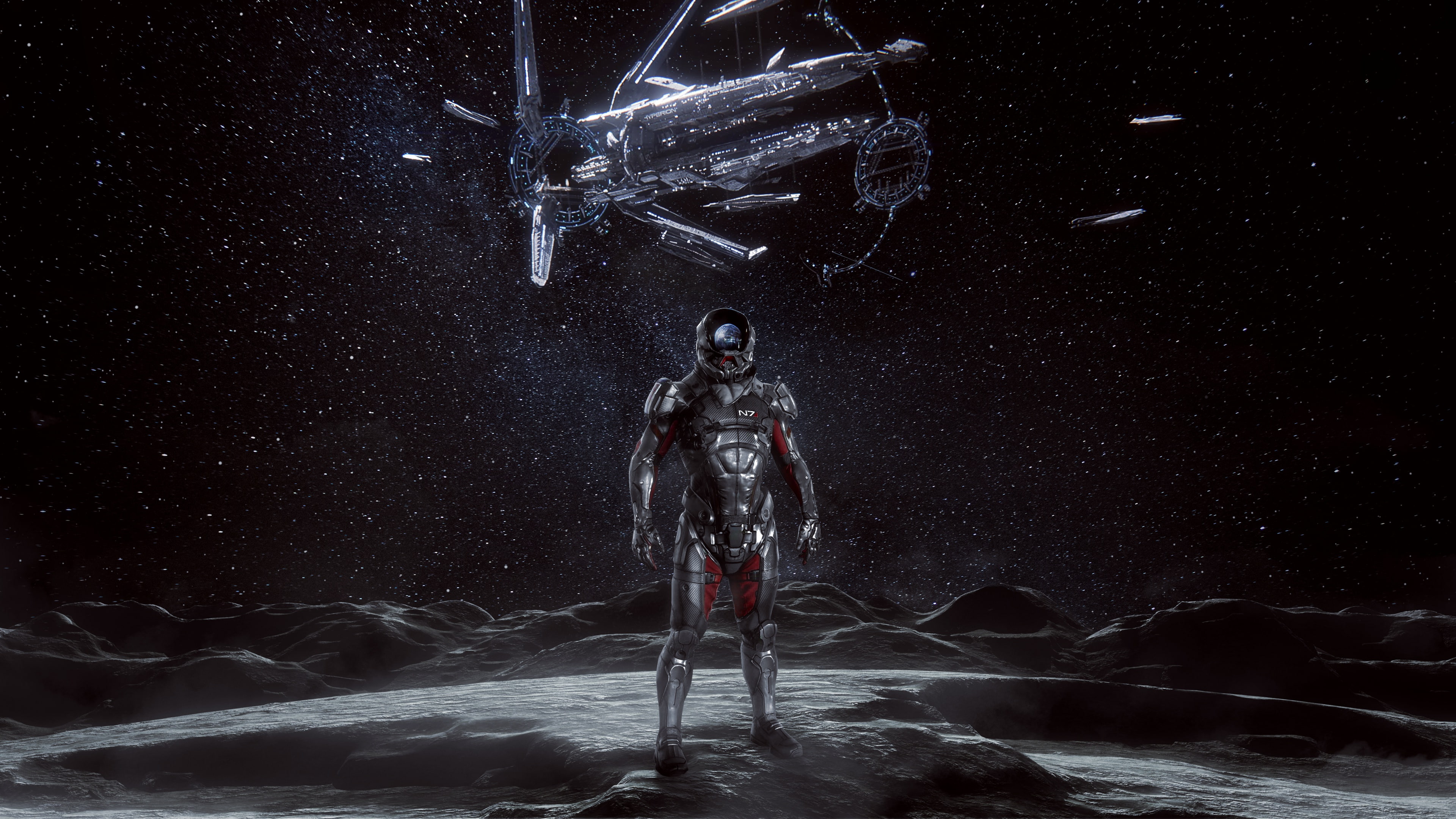 4K, Moon, Hyperion, Mass Effect: Andromeda, 4K, Ryder, HD Wallpaper