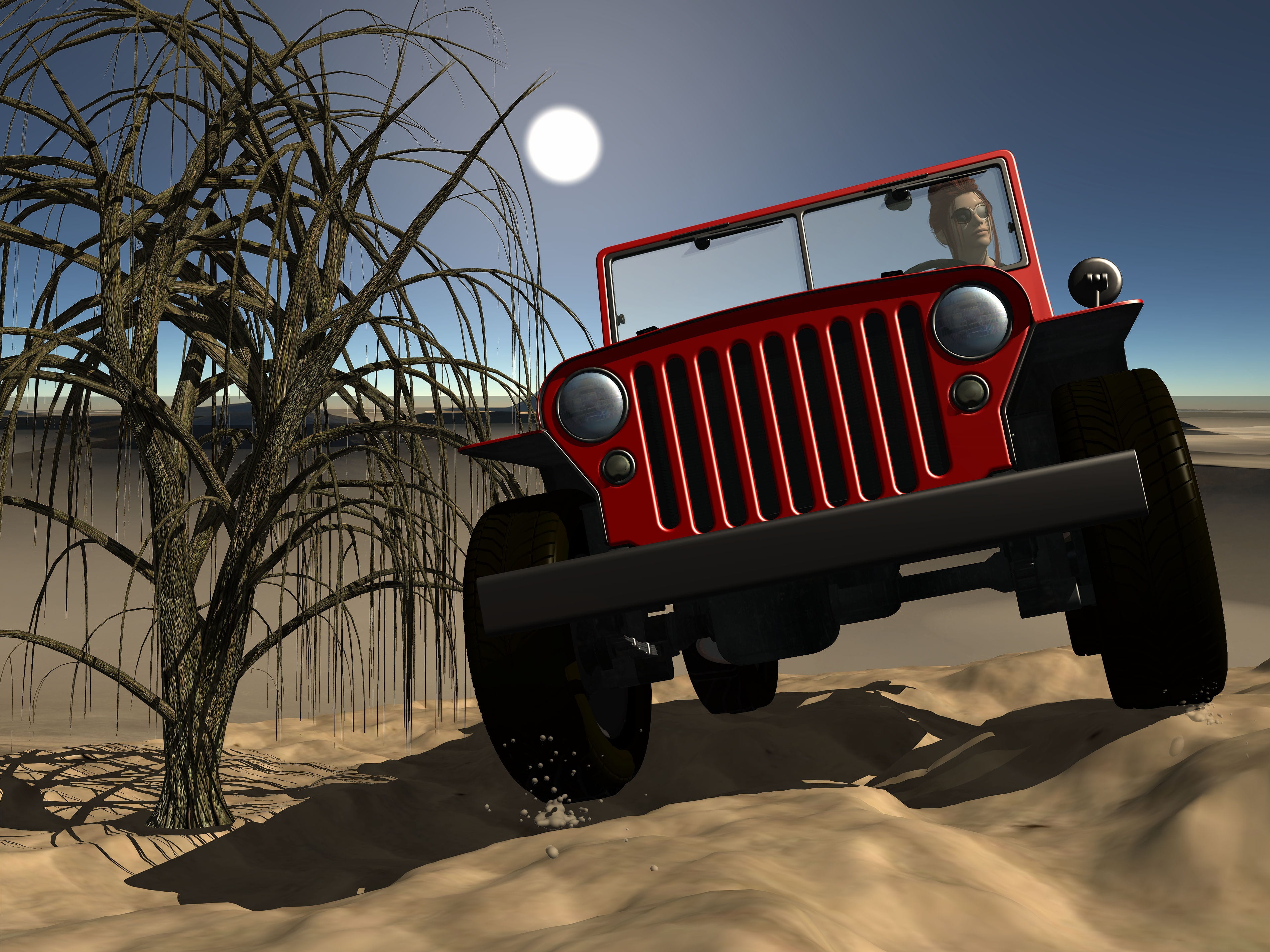 day, transportation, jeep tours, sunlight, dunes, sahara, moon, landscape, land, exit, snow, travel, clear sky, jeep, plant, sky, 2K, winter, expedition, HD Wallpaper