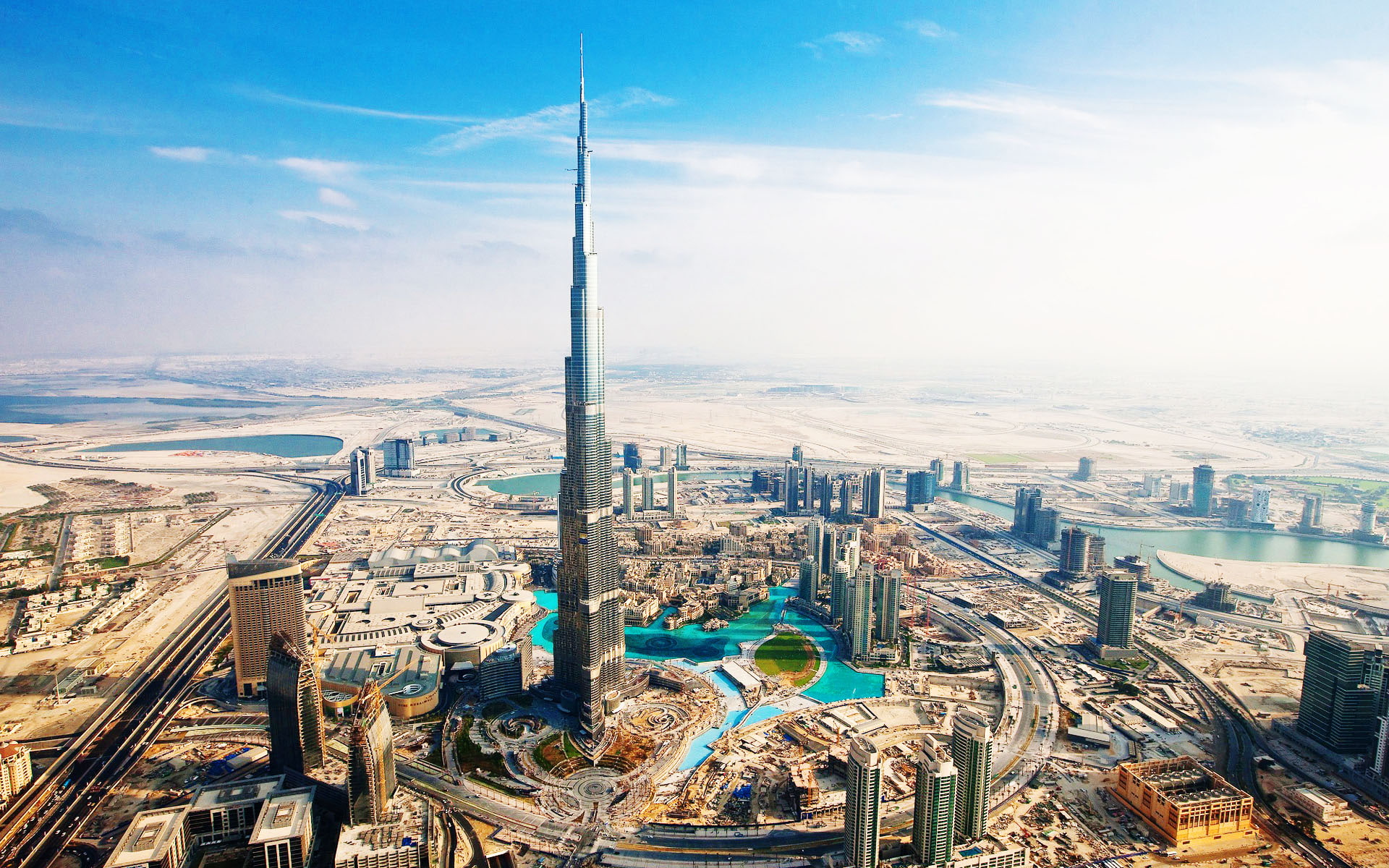 financial district, modern, city life, built structure, cityscape, outdoors, transportation, urban skyline, building exterior, Burj, 1080P, nature, city, HD Wallpaper