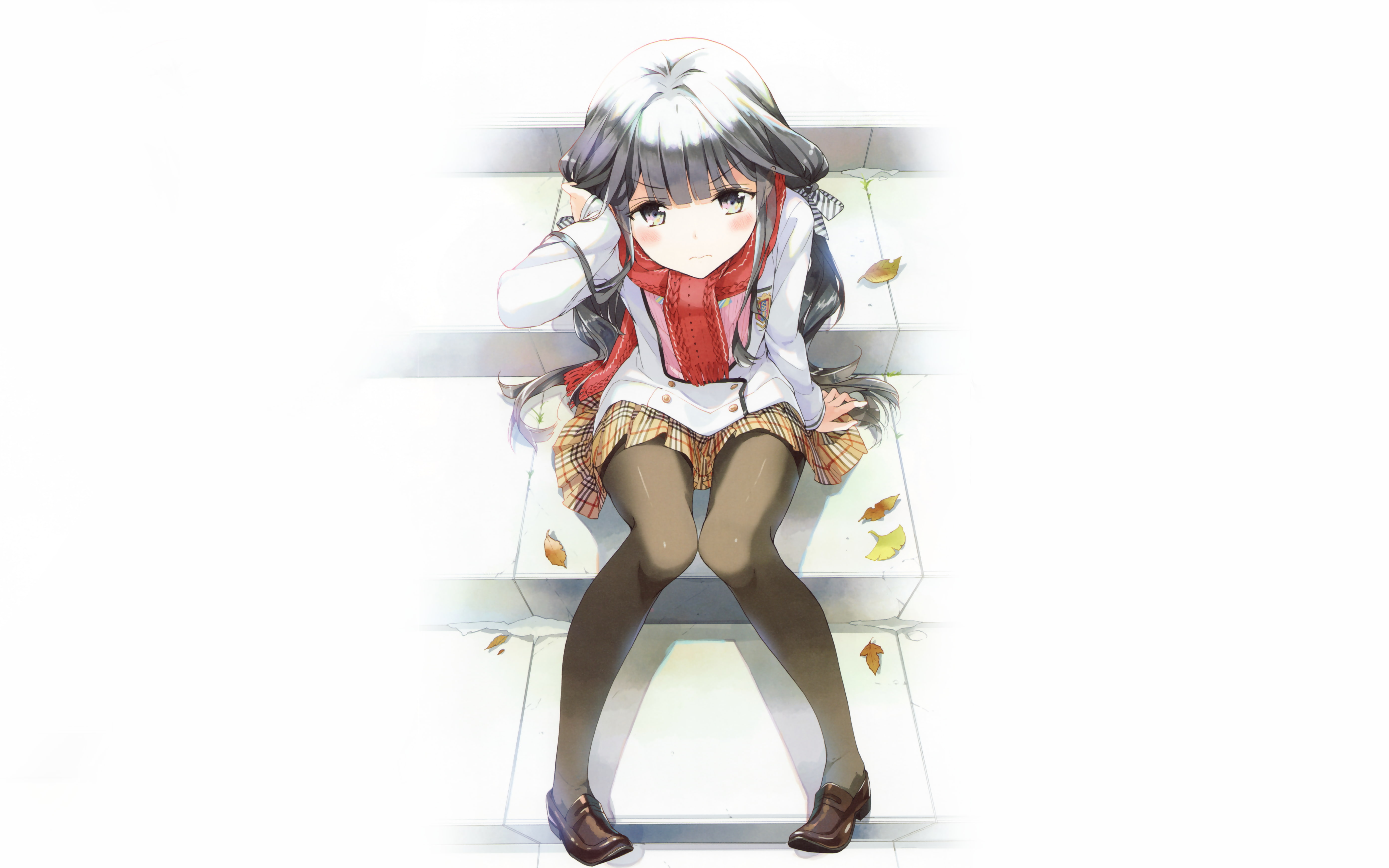 brunette, fall, fashion, casual clothing, anime, indoors, portrait, females, Masamune-kun no Revenge, white background, adult, women, front view, one person, HD Wallpaper